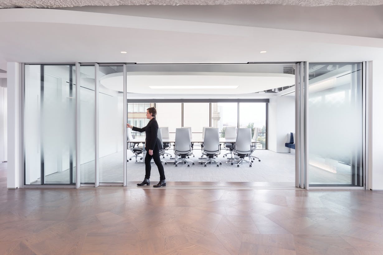Commercial Office Workspace Glass Walls - Sliding 