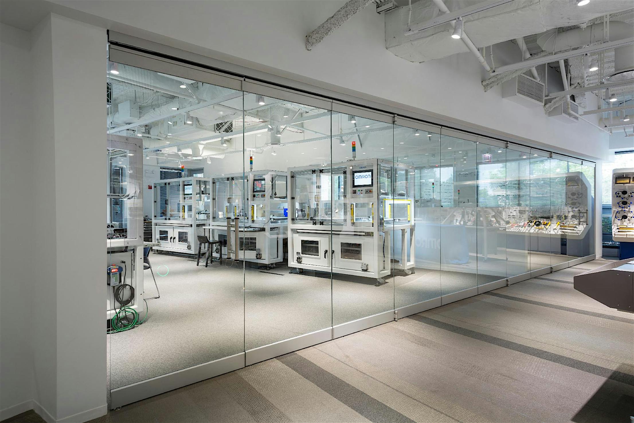 Omron lab with all glass walls