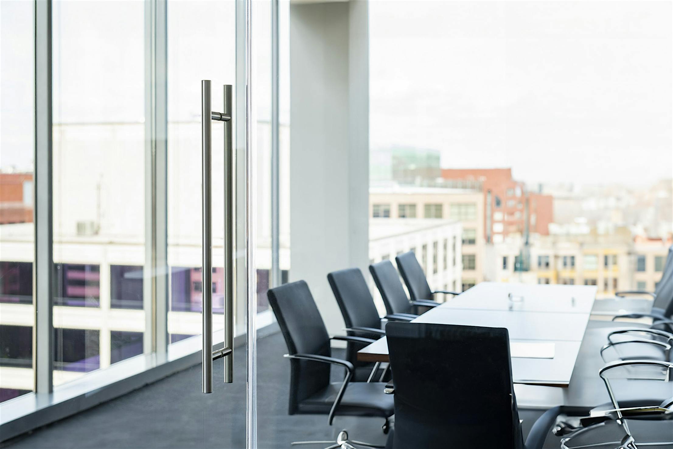 Office conference room exterior- Acoustical custom-built glass walls