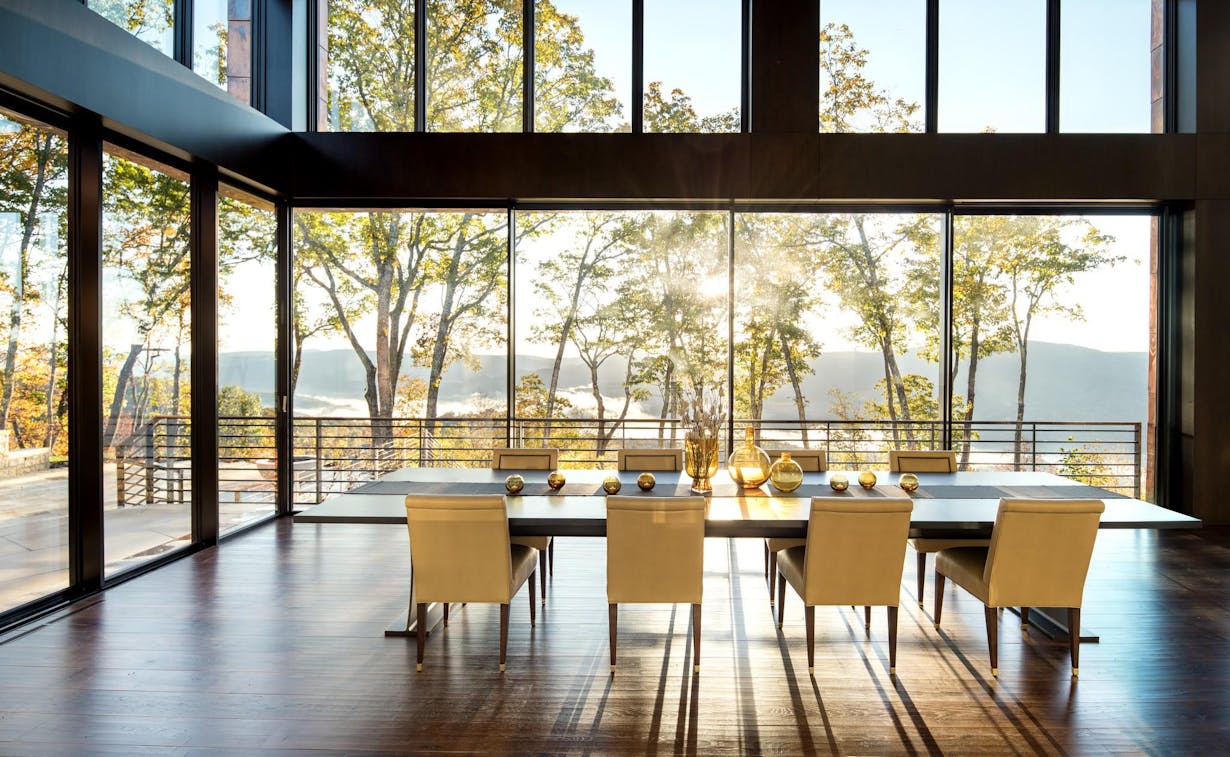 cero large deck folding glass walls overlooking the valley