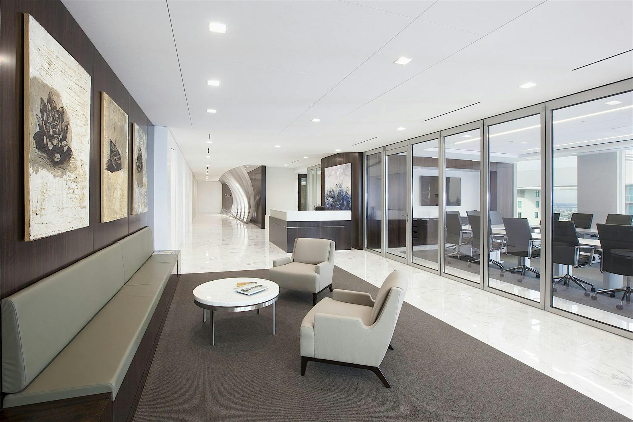 Large conference room at Gunster Law Office in Florida - Closed interior