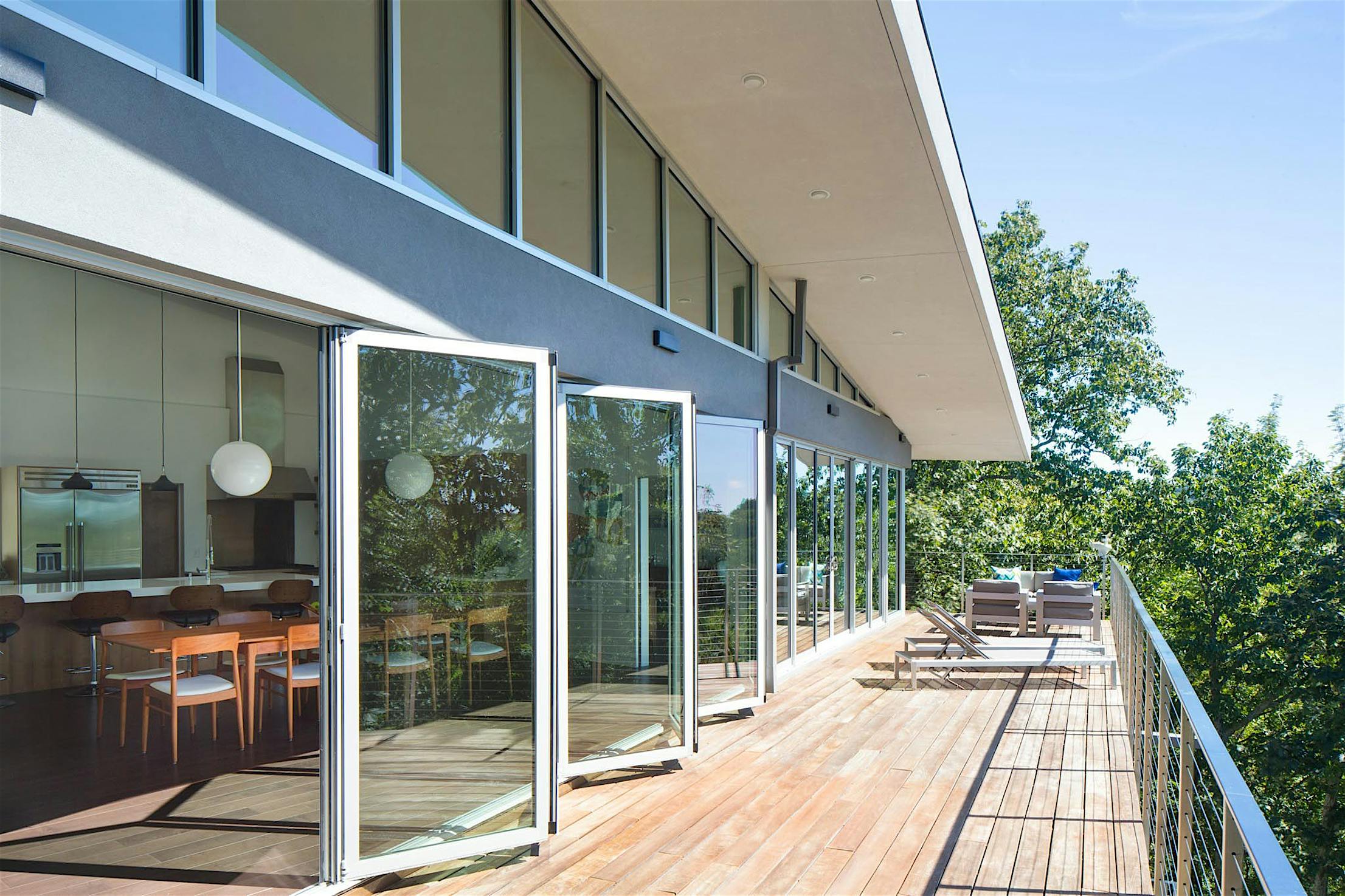 SL60 residential large opening bifolds desk doors