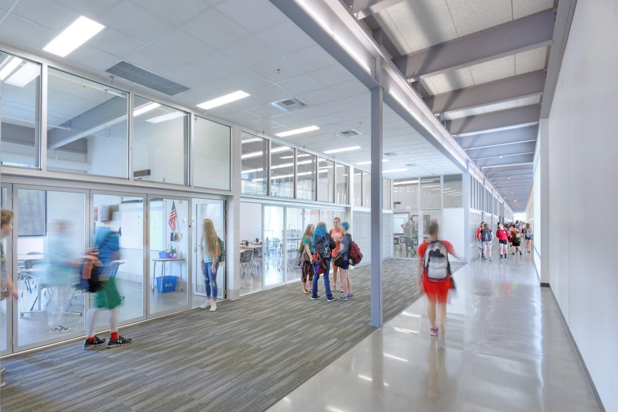  NW Acoustical 645 Commercial Folding glass doors at Reed Middle School