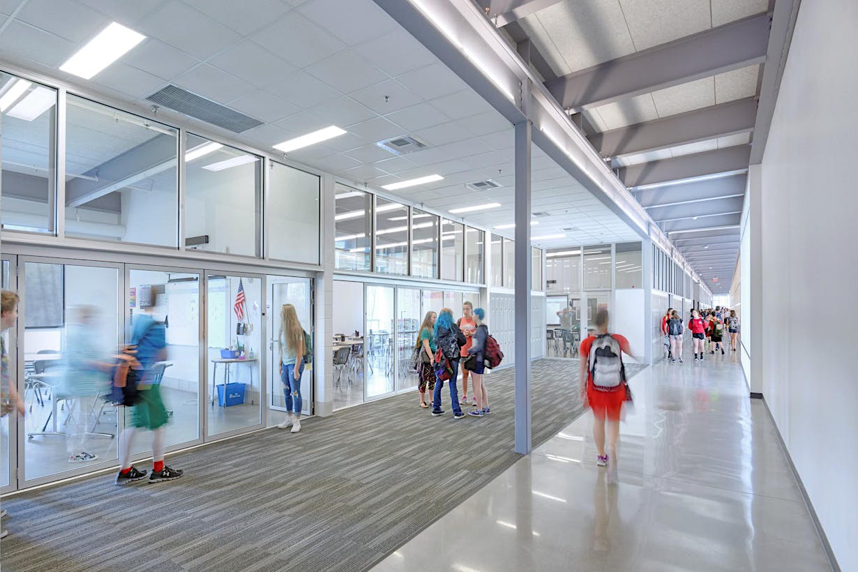  NW Acoustical 645 Commercial Folding glass doors at Reed Middle School