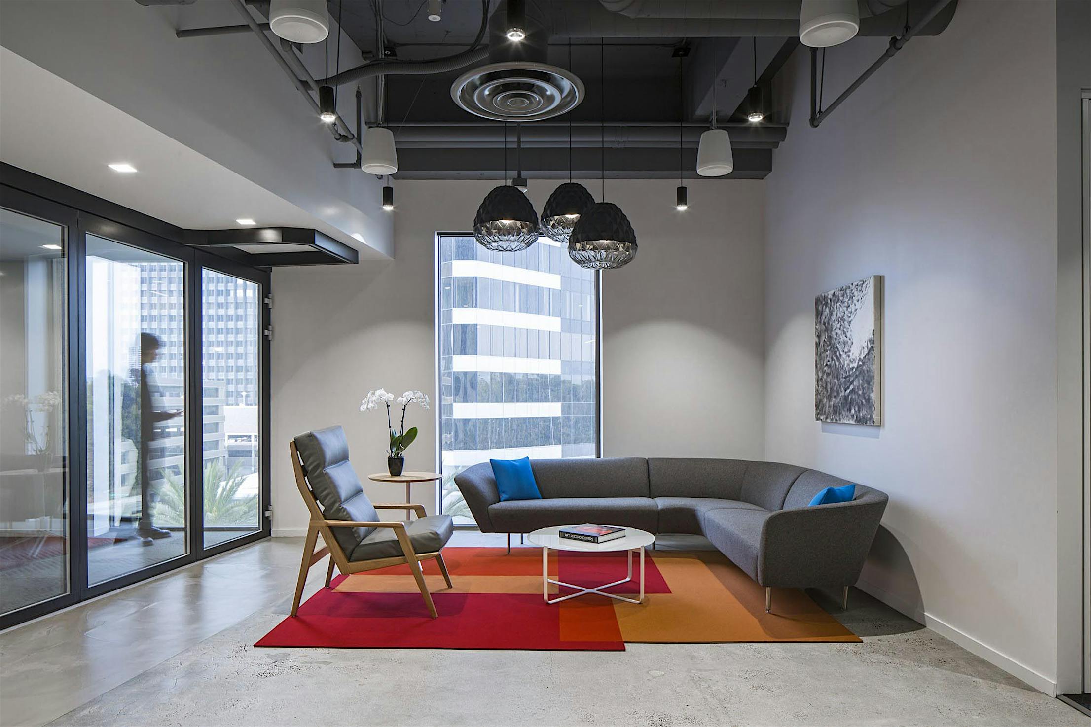 HSW60 office interior with acoustical glass walls