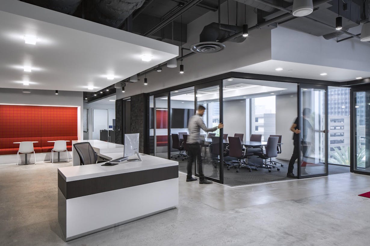 Workspace flexibility with sliding glass walls