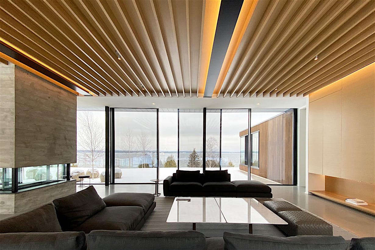 Weather performing energy efficient glass wall systems - Opening interior