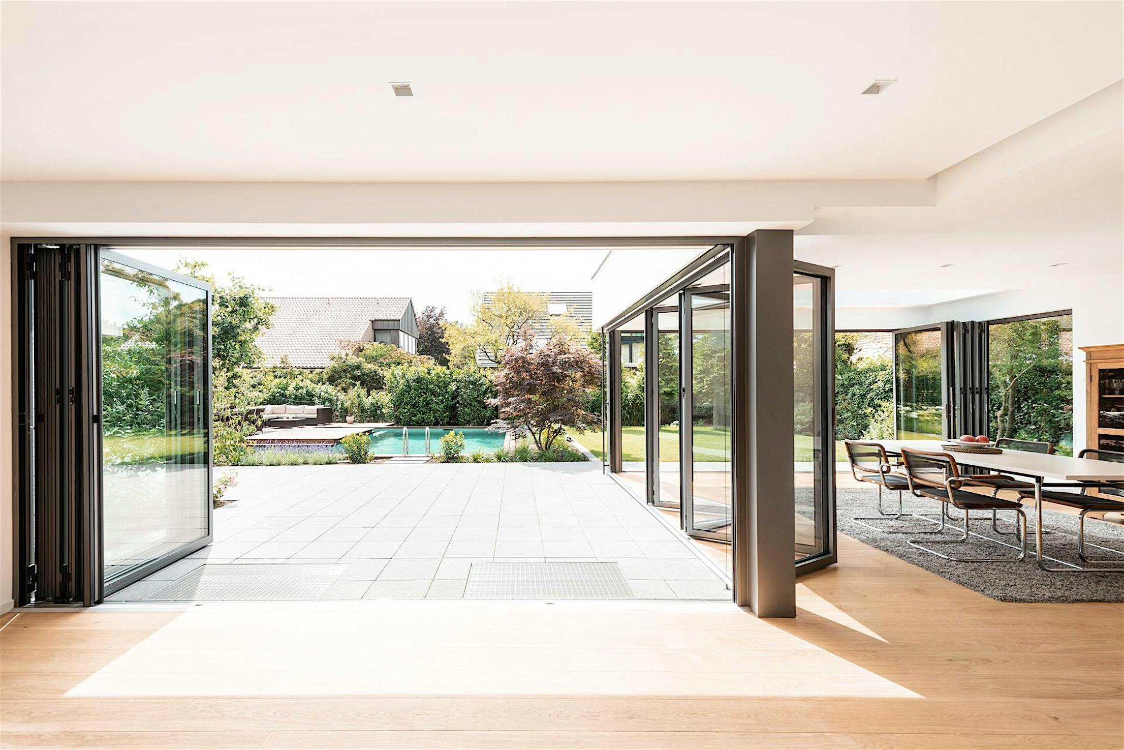 NW Aluminum 840 living room large opening folding glass walls