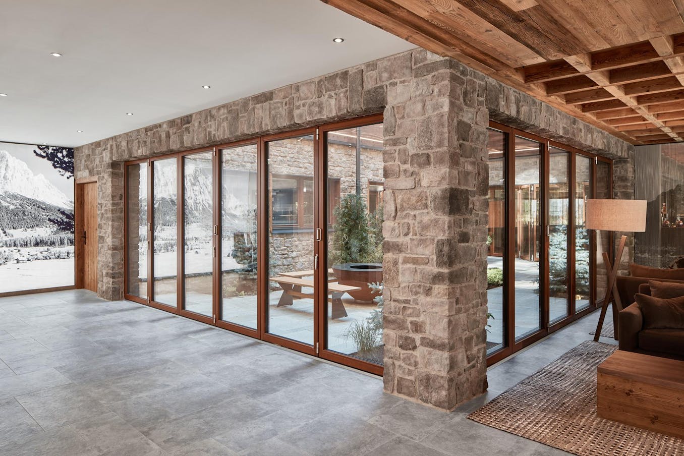 Hotel Wood Framed Glass Wall System