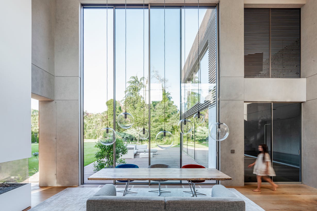 Modern Living Space 19ft High Glass Windows - cero Sliding Walls