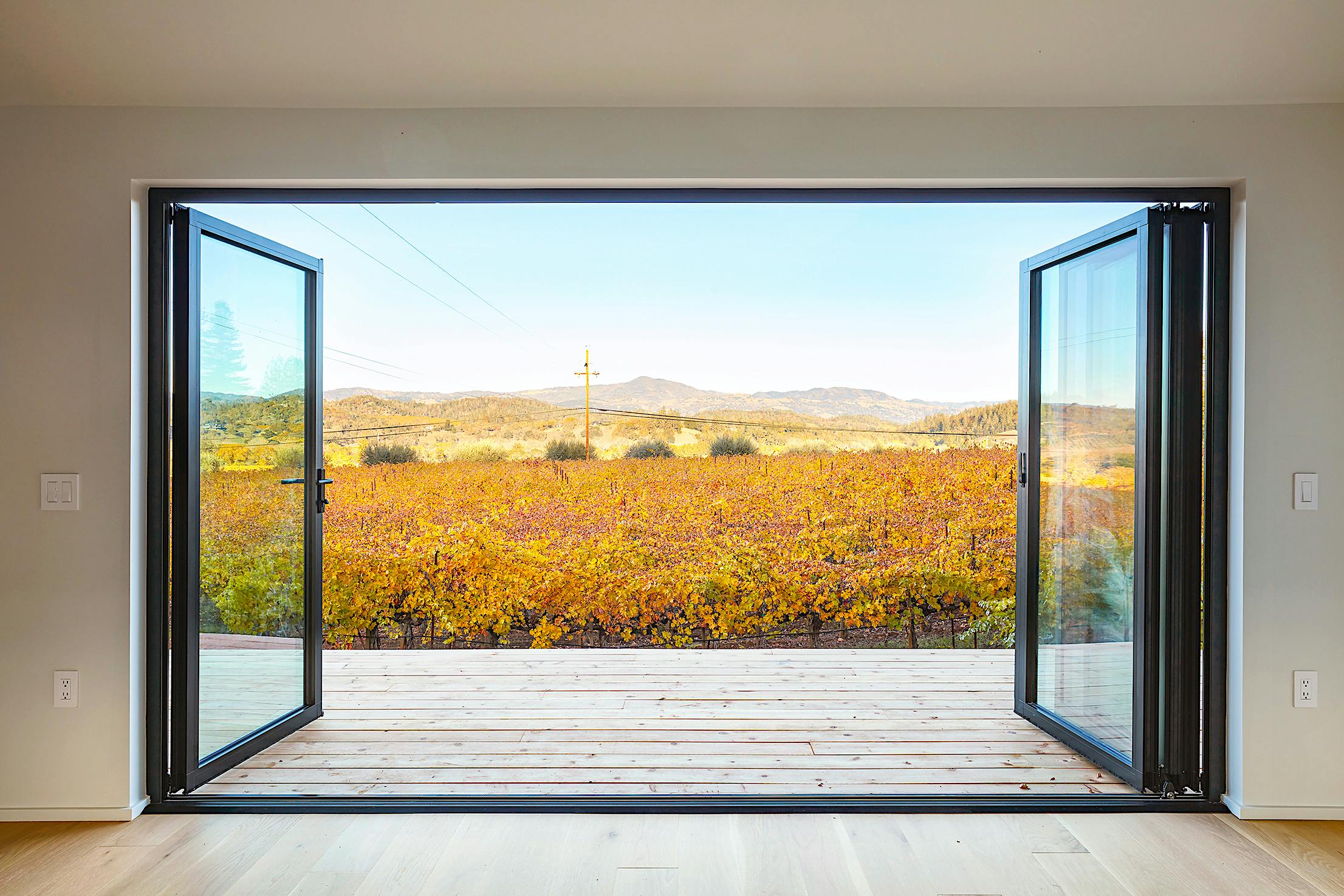 The Dwell House ADU - Opening Glass Walls Interior