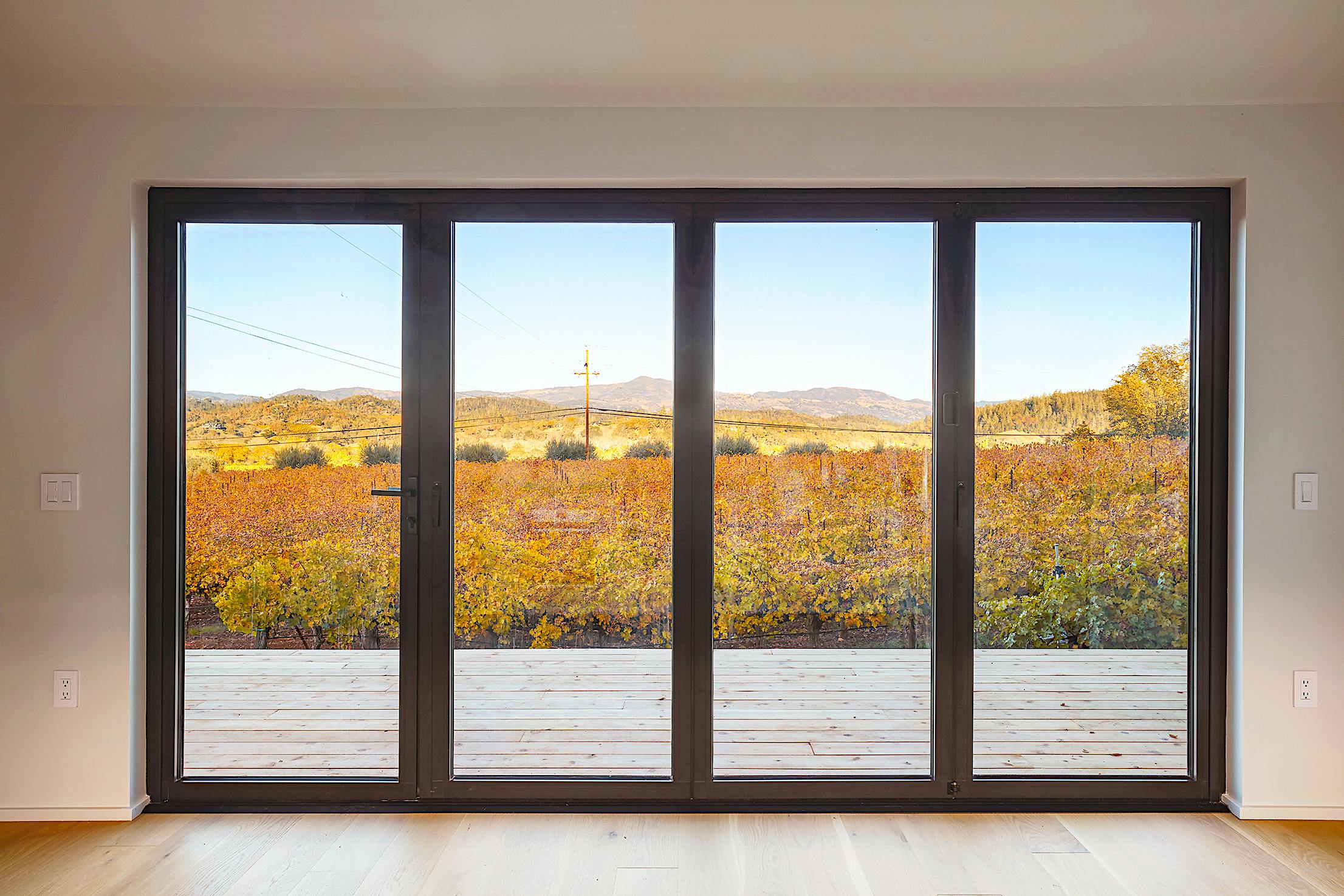 The Dwell House ADU - Closed Folding Glass Walls Interior