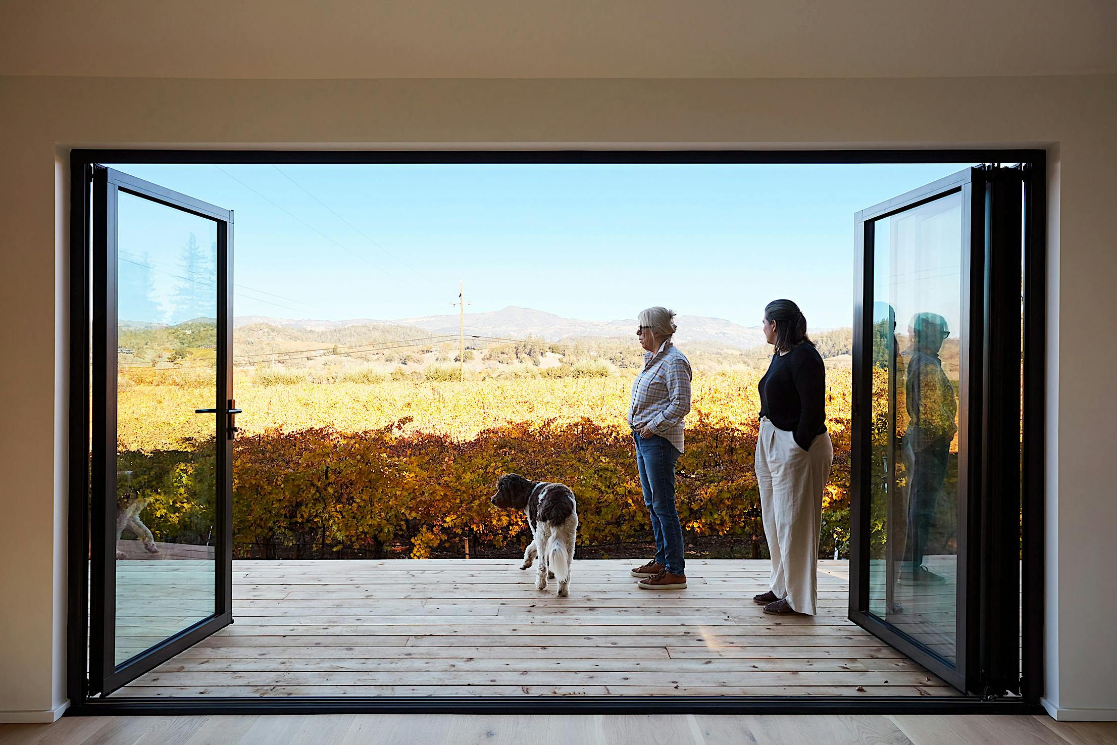 The Dwell House ADU - Opened Folding Glass Doors