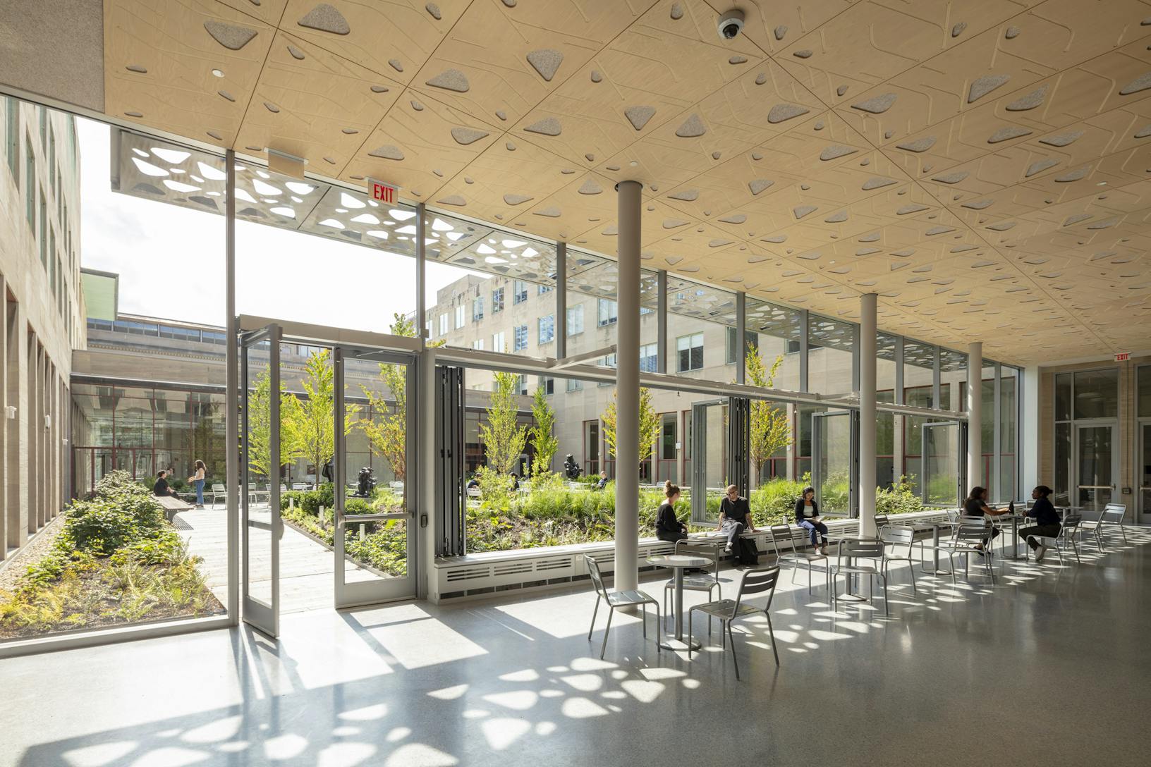 MIT Hayden Library Folding Windows with Swing Doors