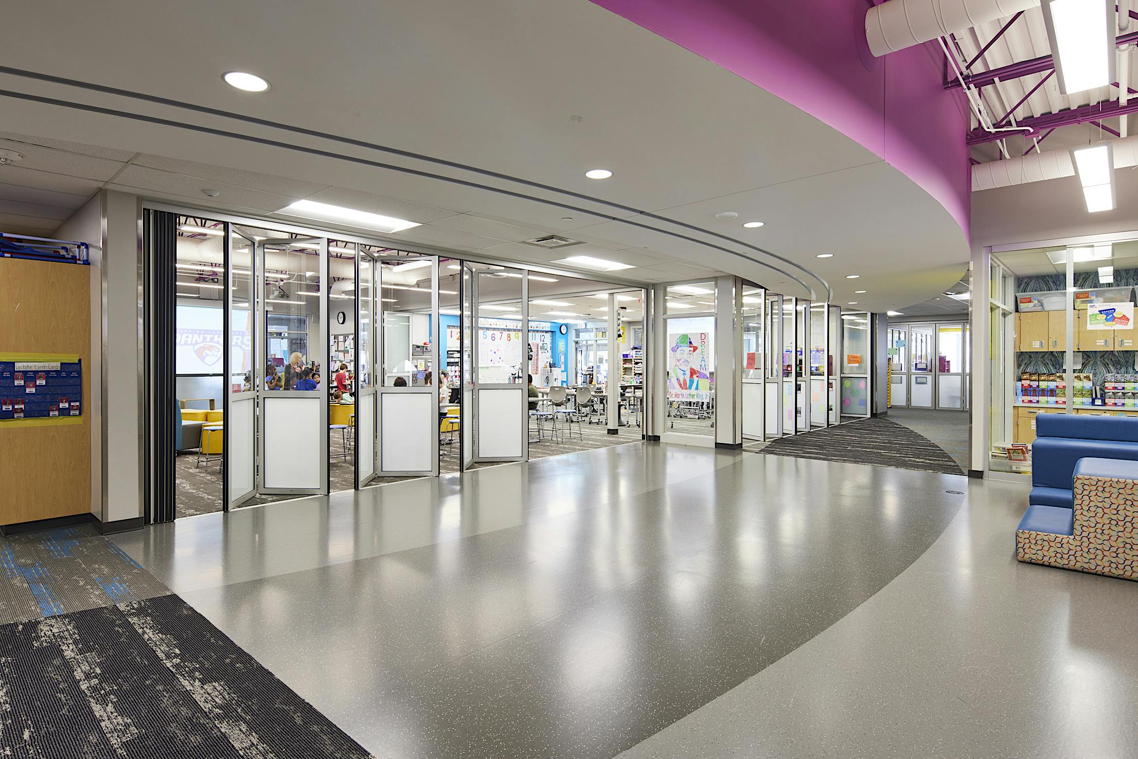 School Multipurpose Rooms Glass Walls Design