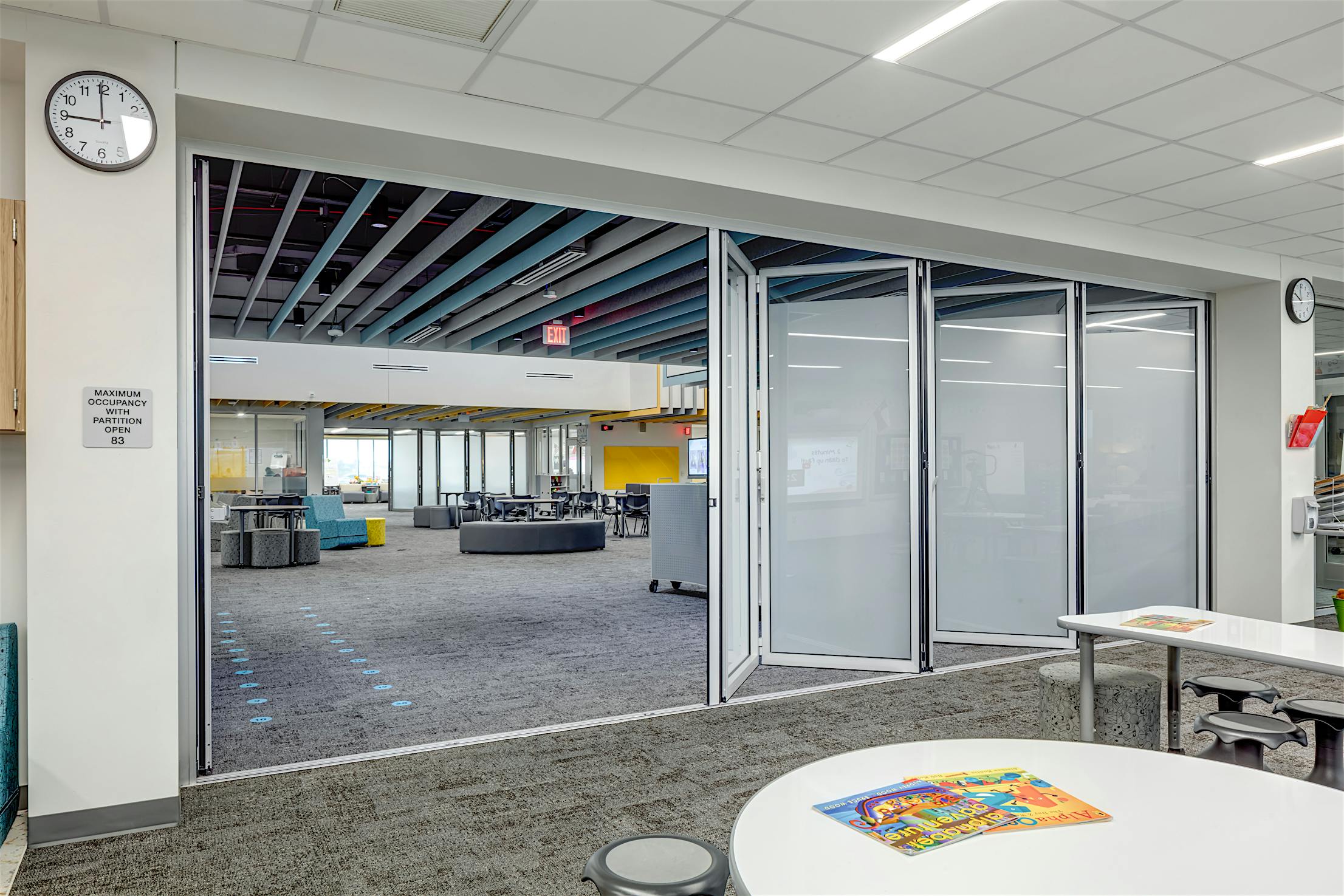 Acoustical movable glass walls- Folding panels exterior