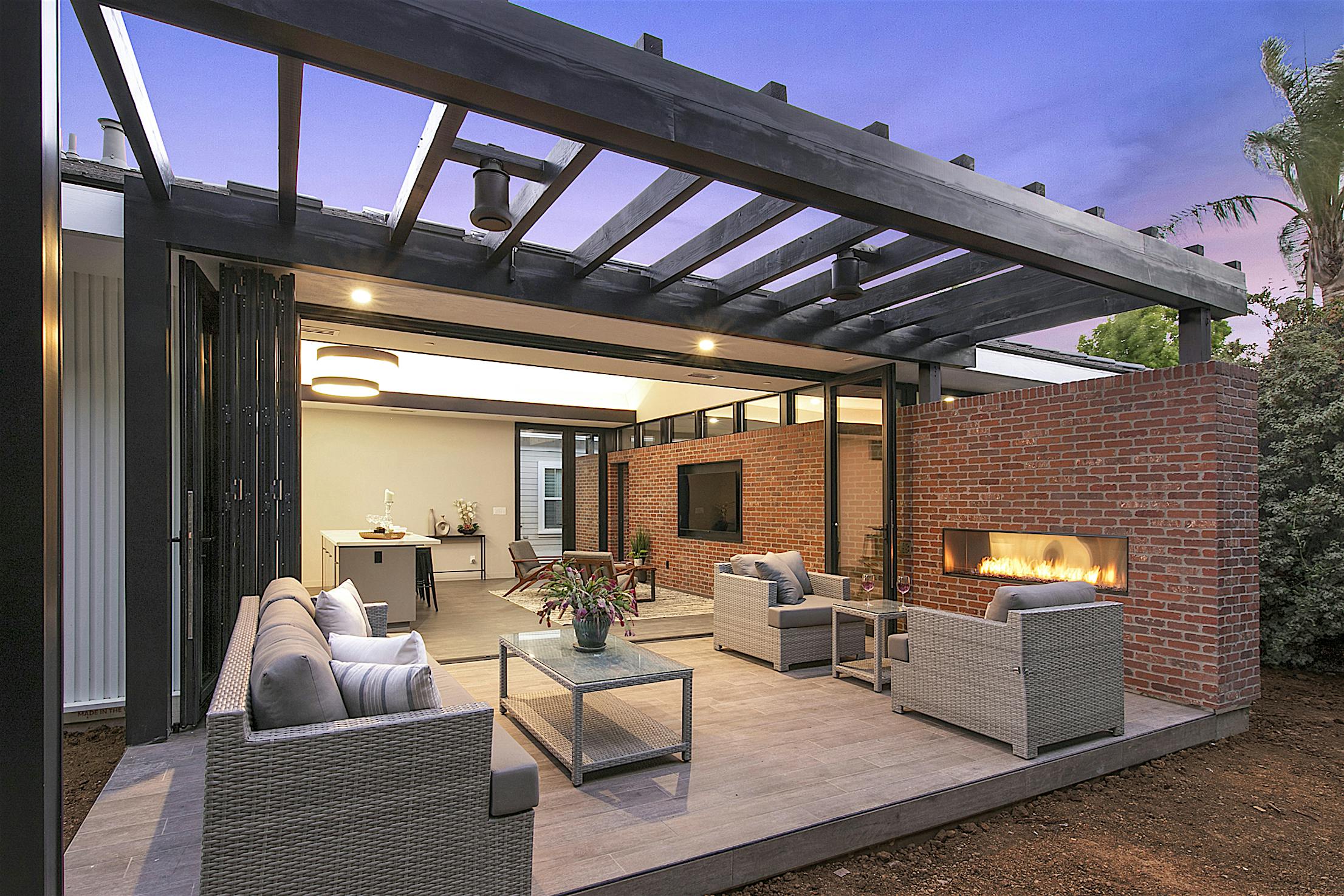 Modern ADU featuring an Aluminum Clad Folding Glass Walls