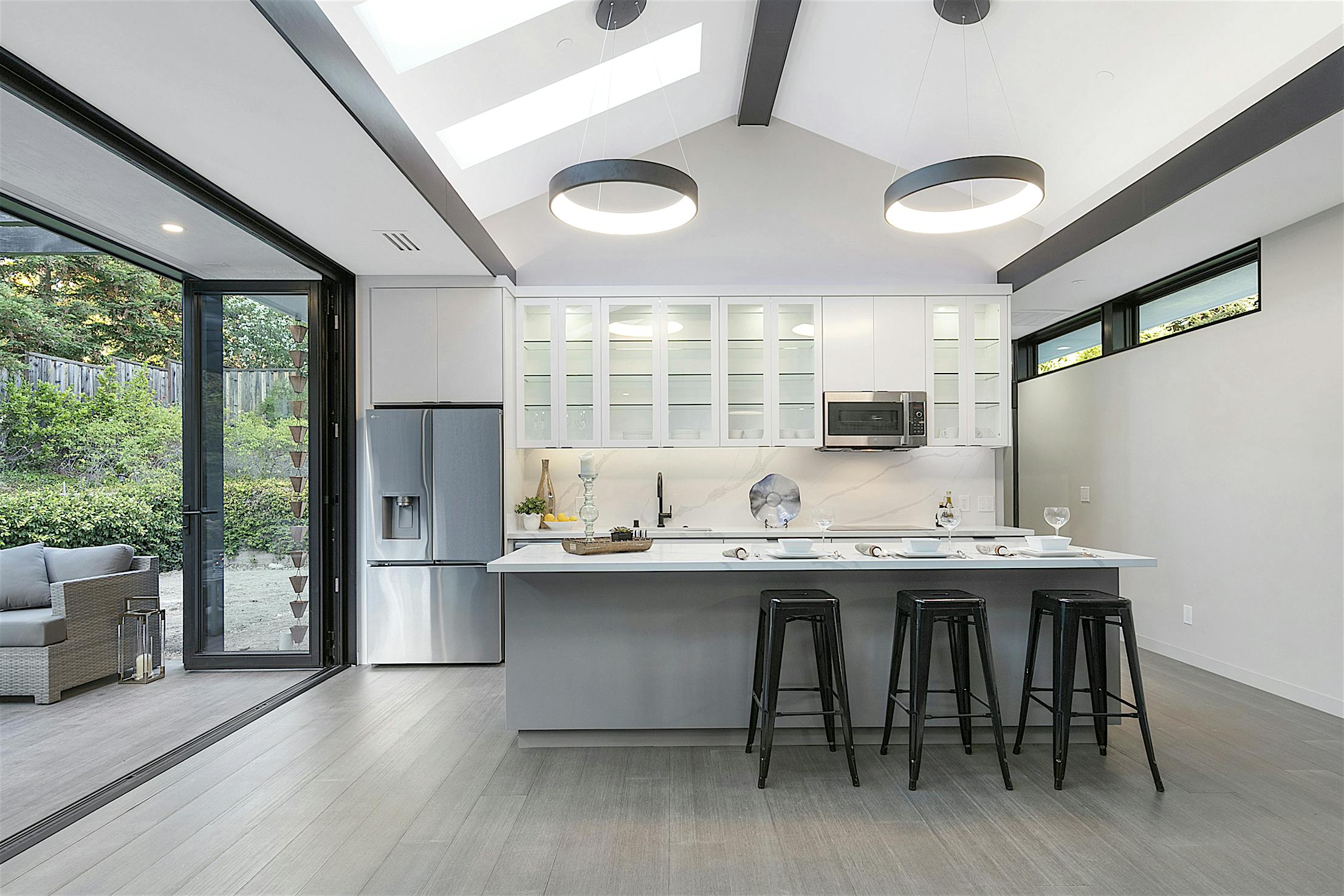 Modern ADU kitchen with folding walls