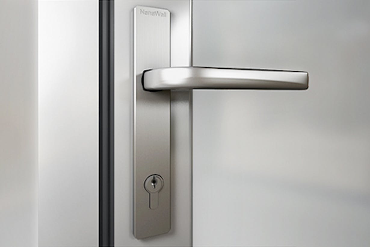 Folding glass wall stainless steel lever handle - brushed satin finish