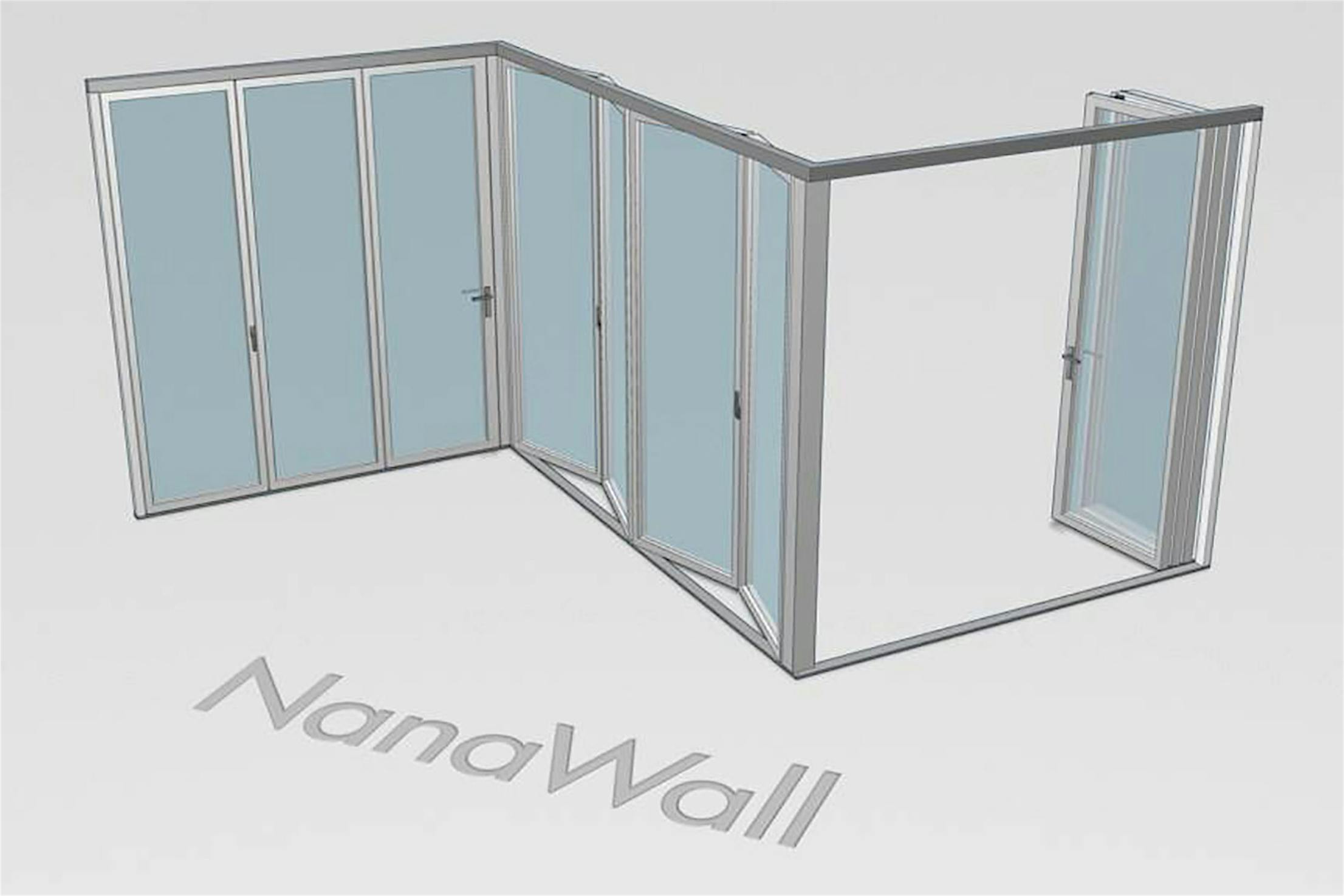 Z-shaped folding glass wall animation