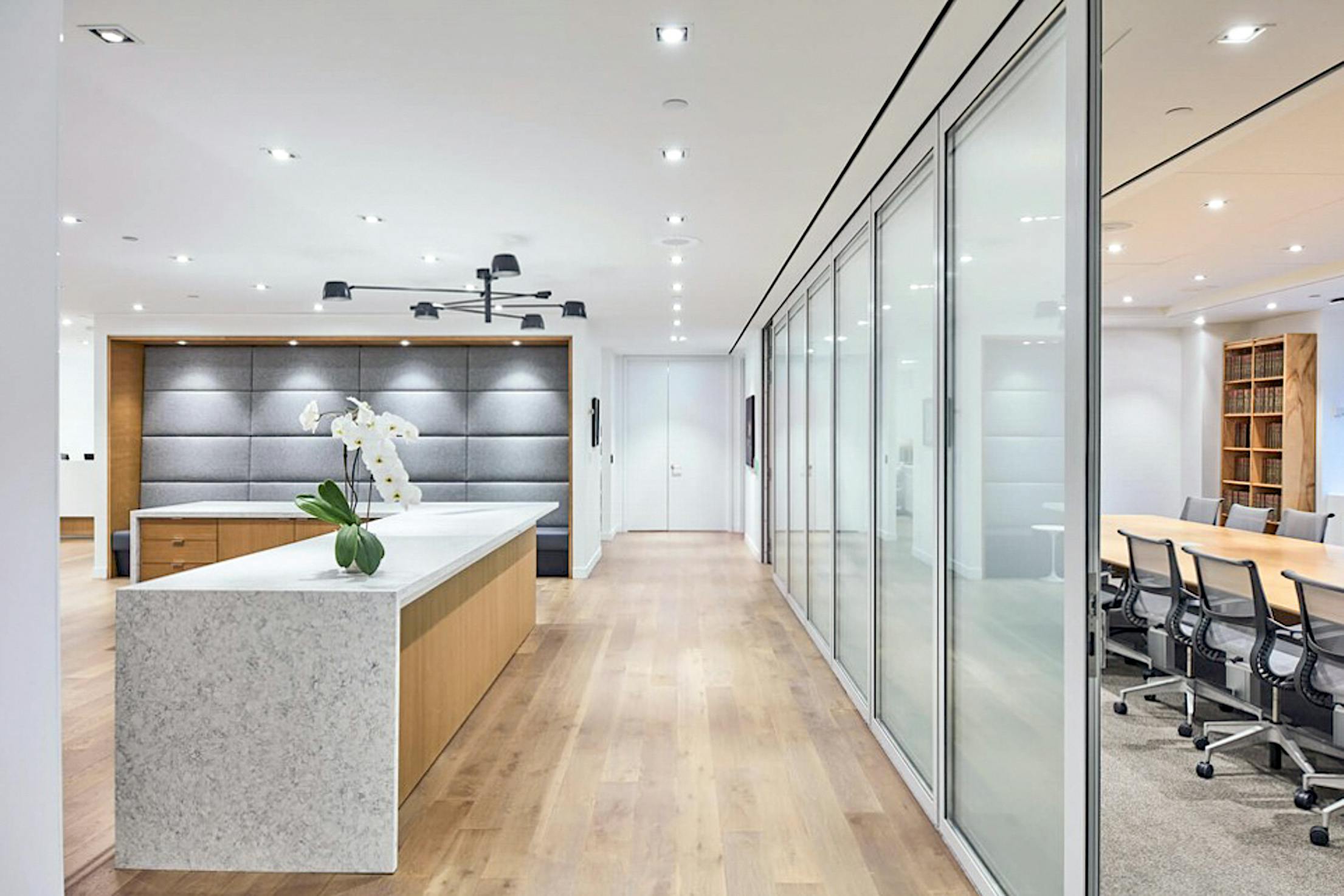 law office movable glass door systems