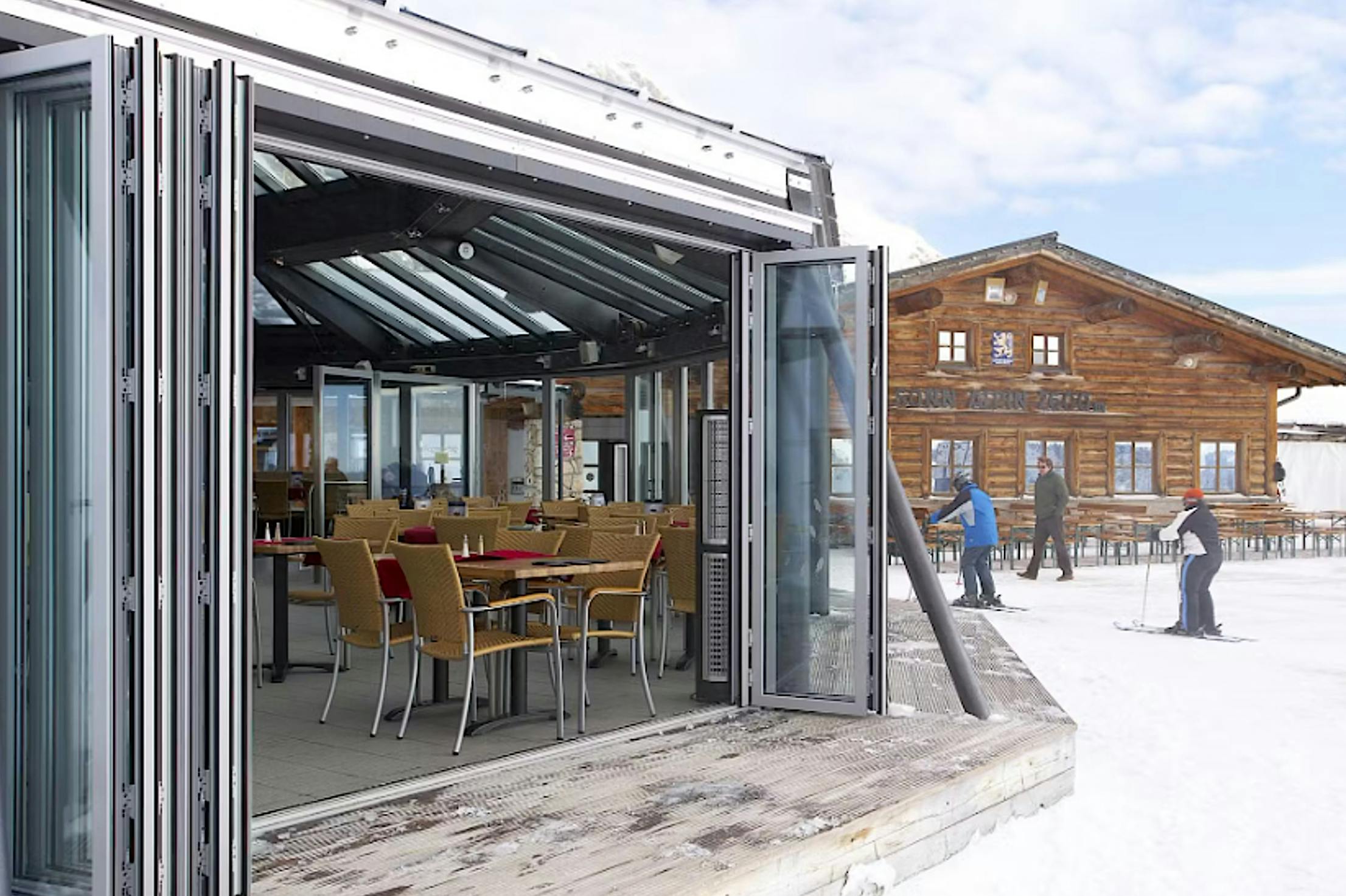 weather-resilient movable glass doors