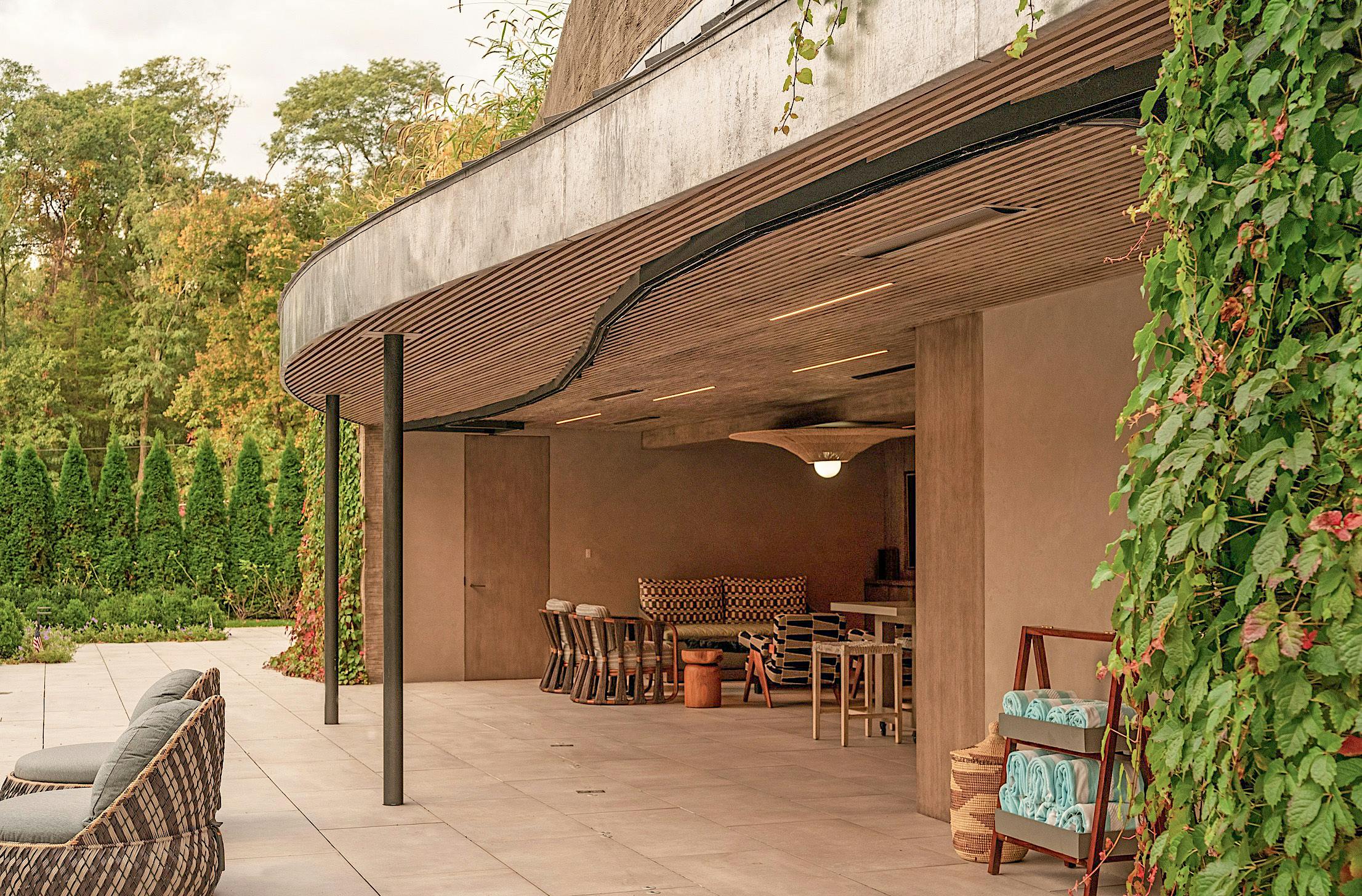 NanaWall single track sliding glass door in pool house