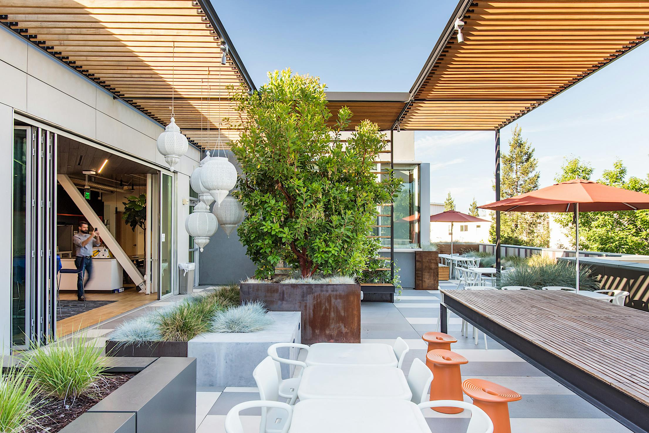 Commercial Rooftop with Opening Glass doors