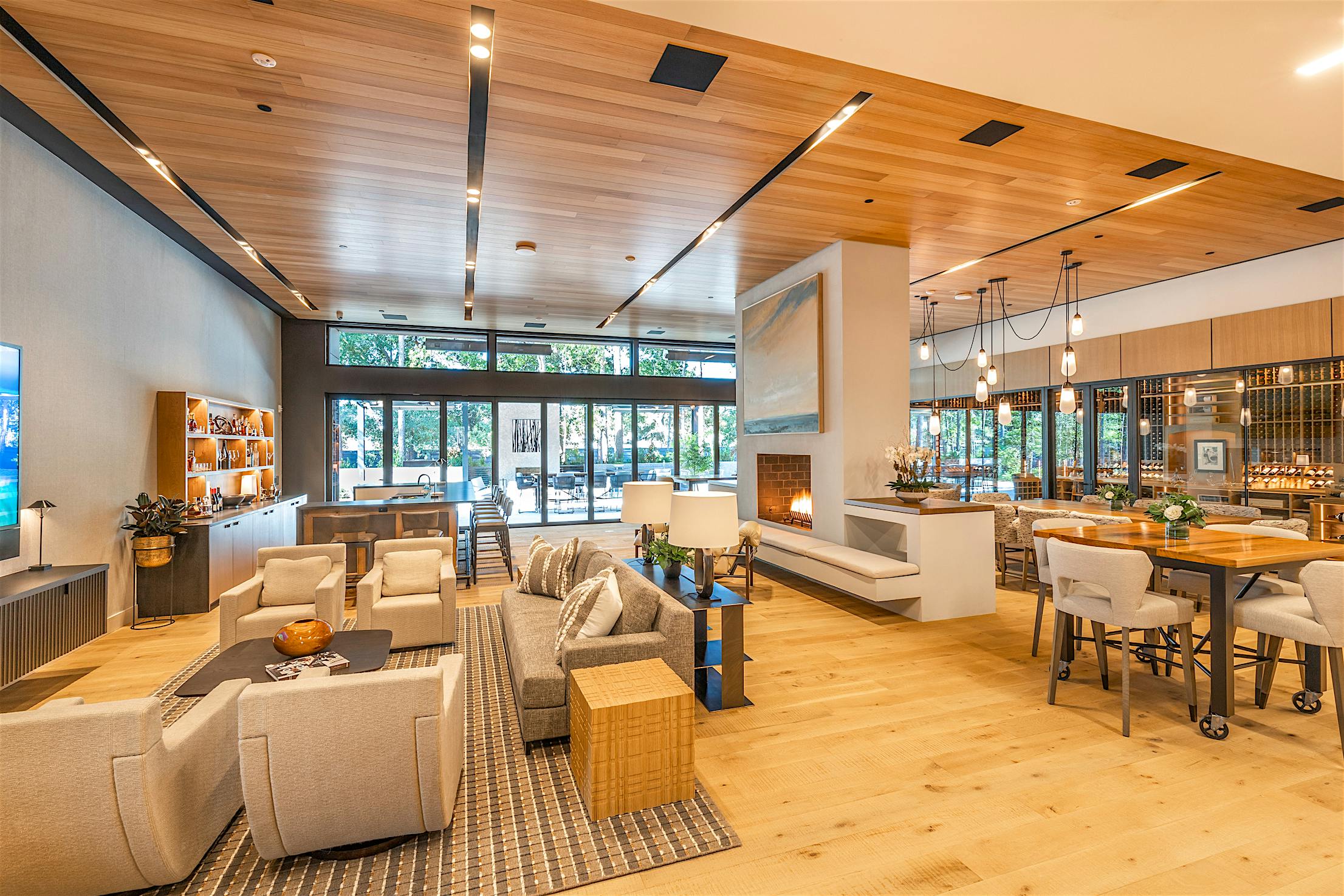 Goldenberg residence in Wilmington NC featuring NanaWall HSW60 top-hung sliding glass wall creating seamless indoor-outdoor connection