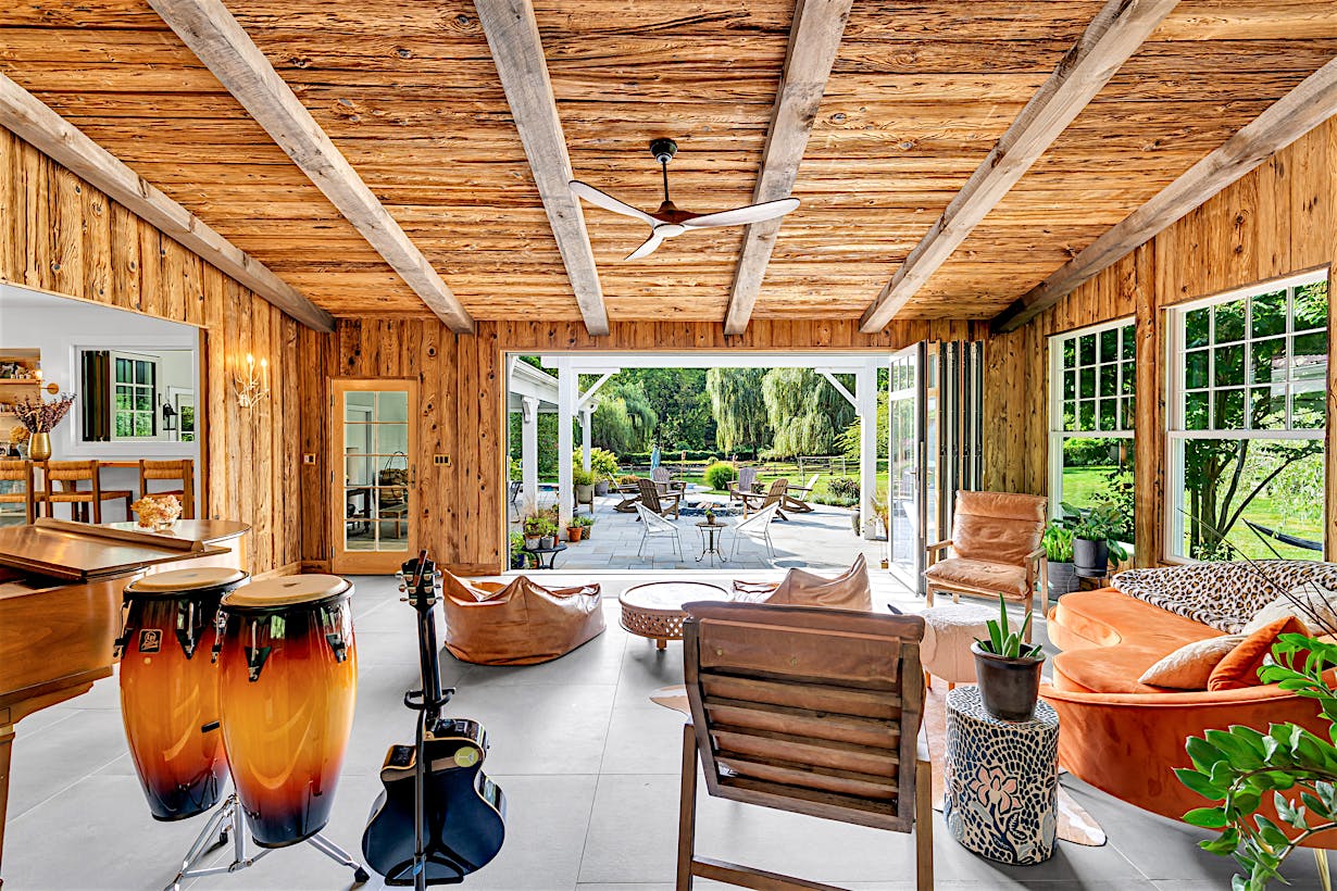 Wood framed patio doors