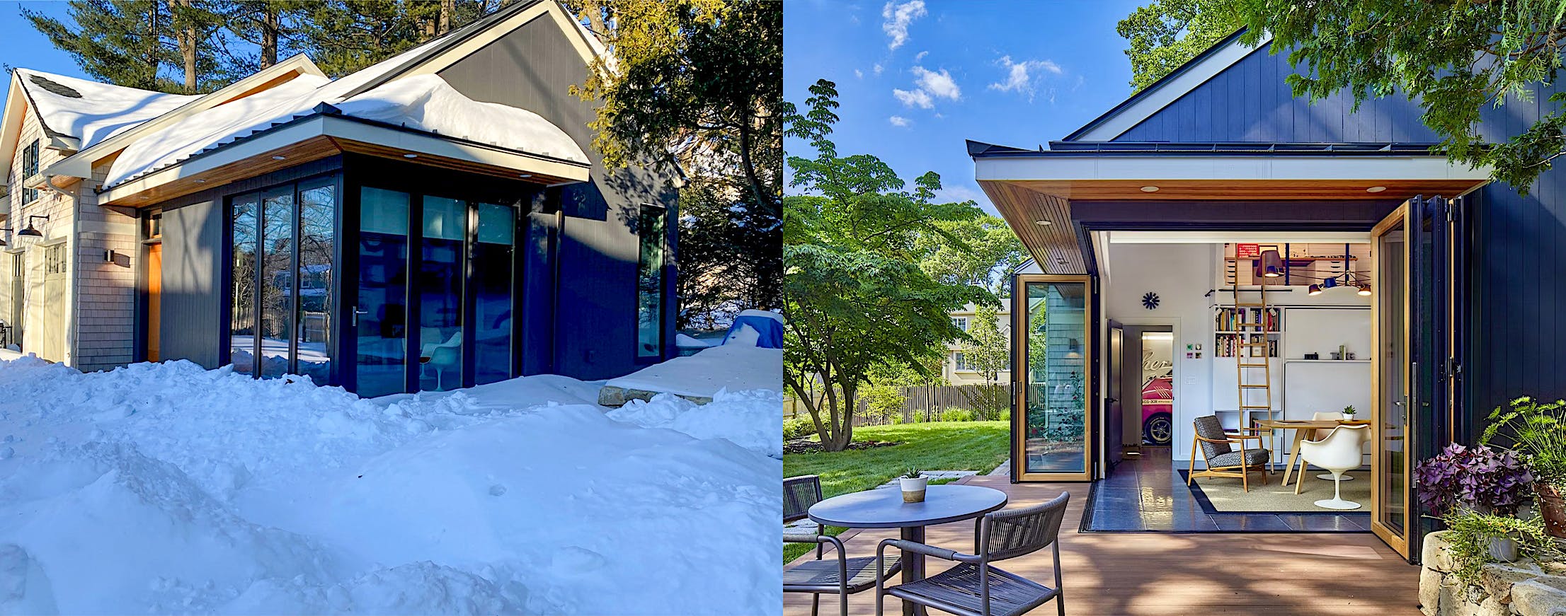 open corner cold weather opening glass doors