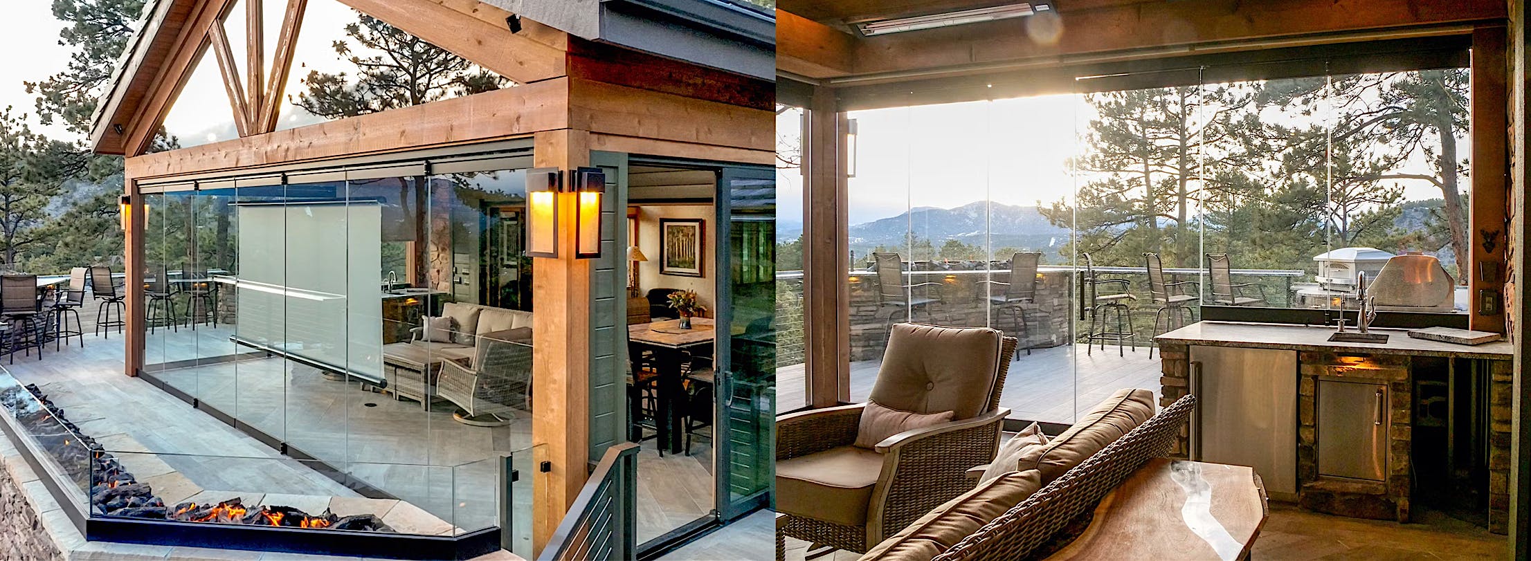 cold weather opening glass doors for year-round outdoor living