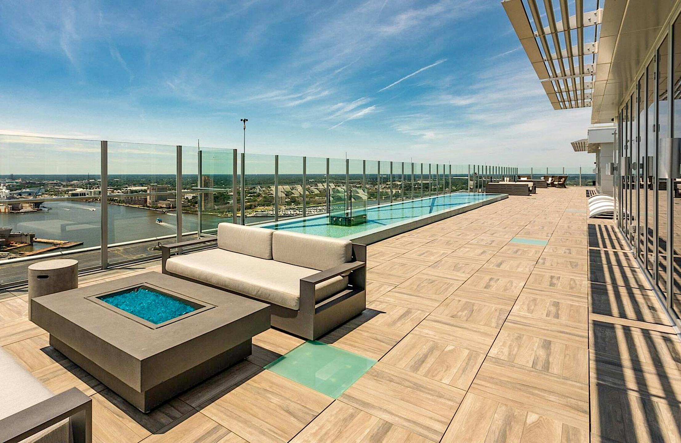 rooftop with NanaWall commercial bifold glass doors
