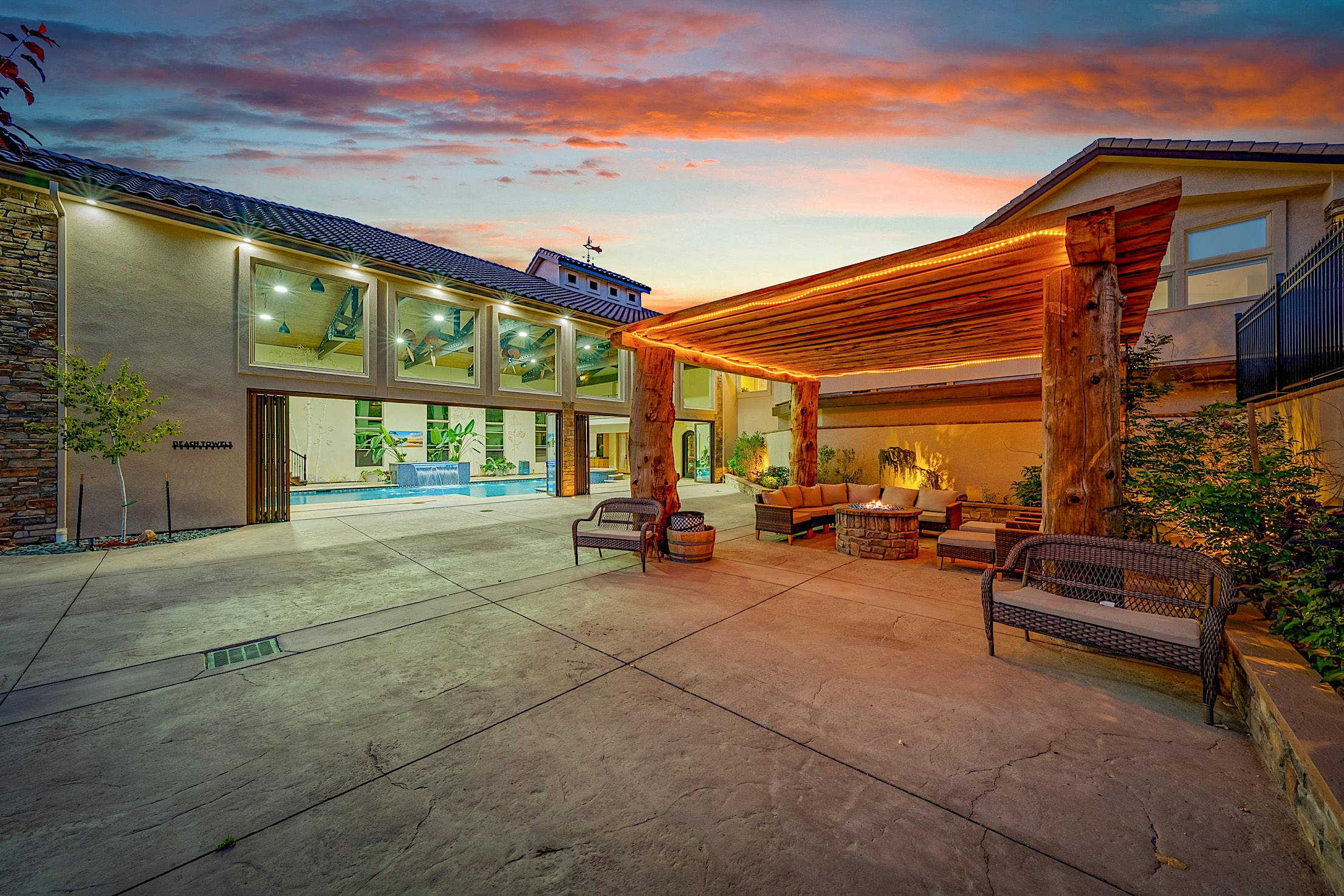 indoor-outdoor year-round pool pavillion with NanaWall movable glas door systems