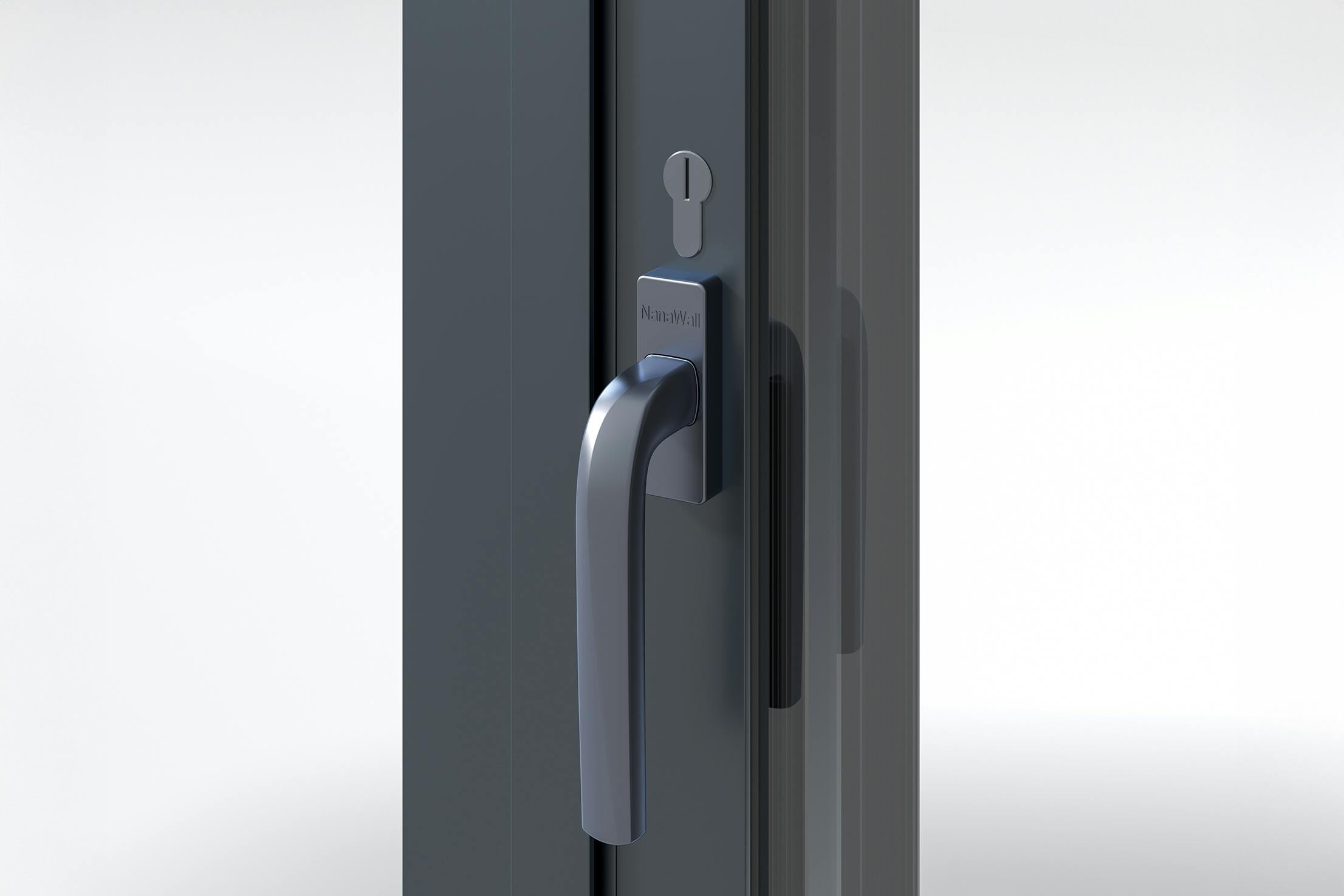 NW MultiSlide 630 black handle with key cylinder | NanaWall