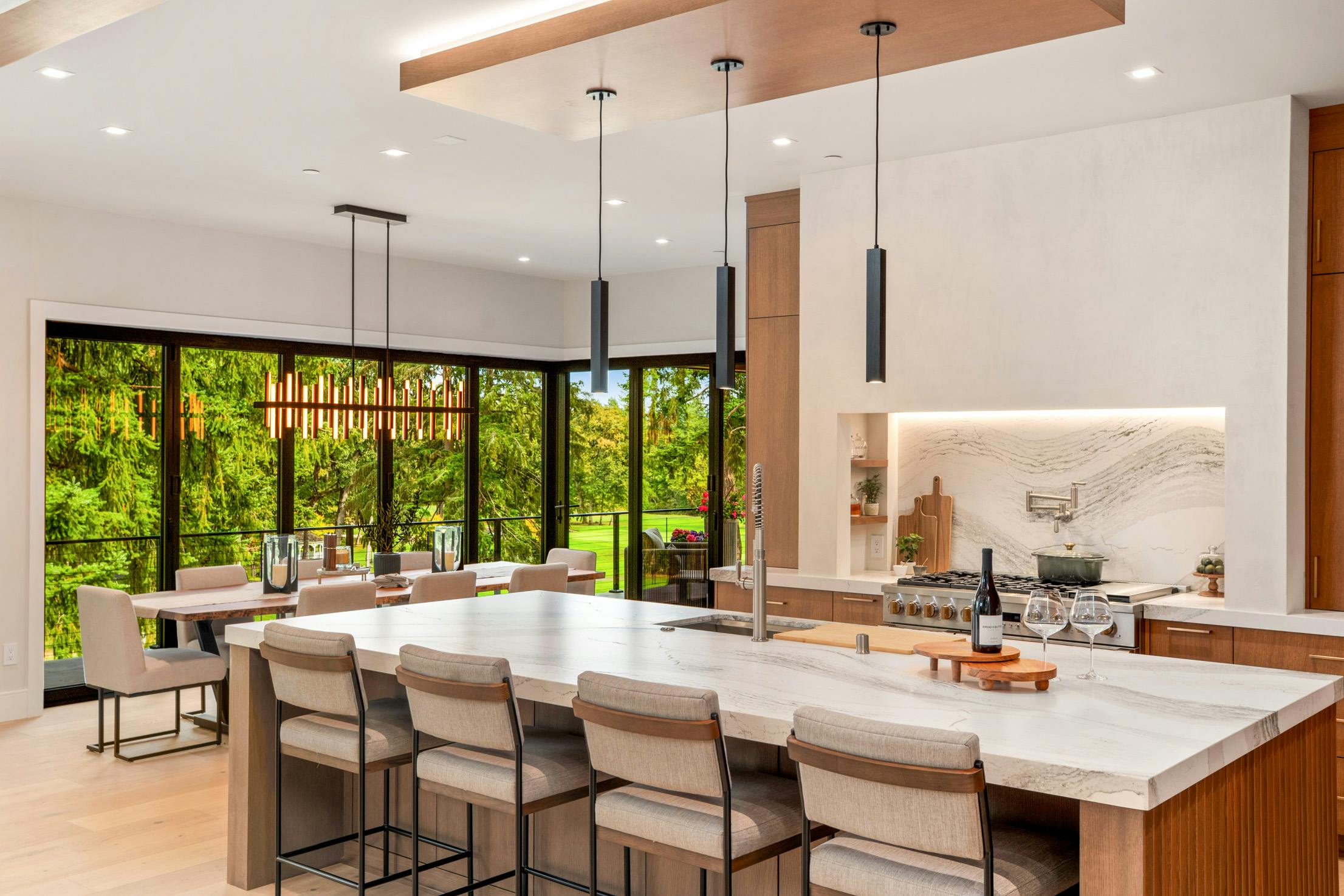 opening glass door in net-zero residential design