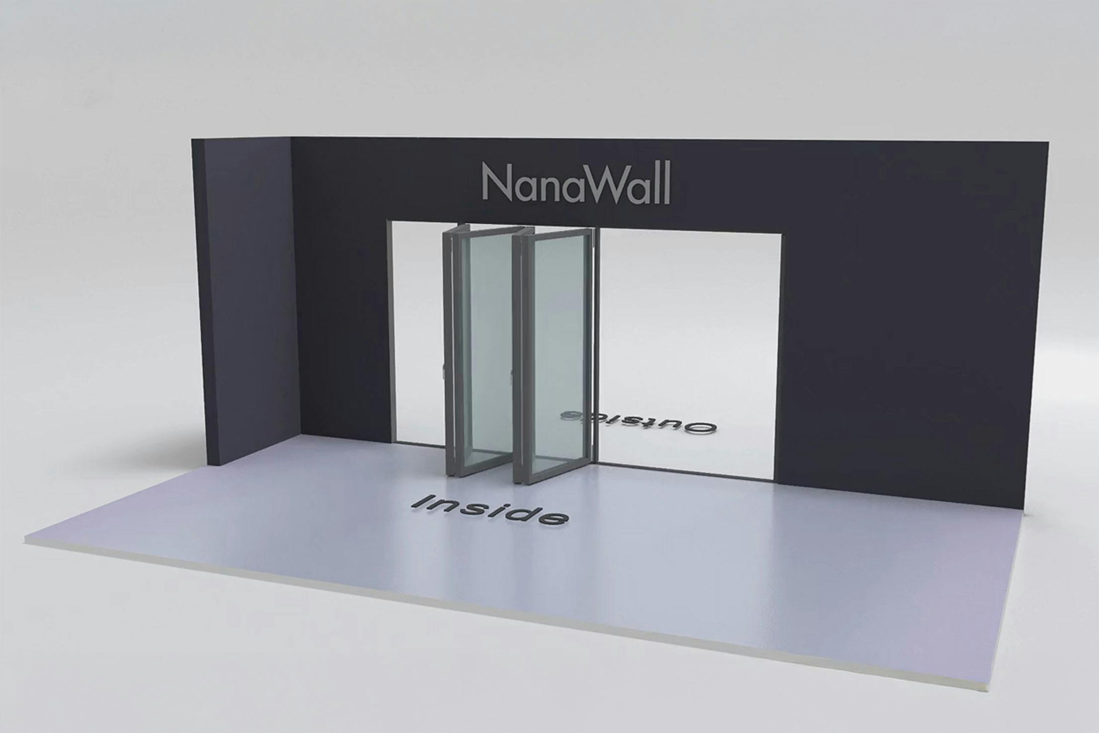 NanaWall four-panel folding glass door, inward opening, 4 panels left and right (i4LR)