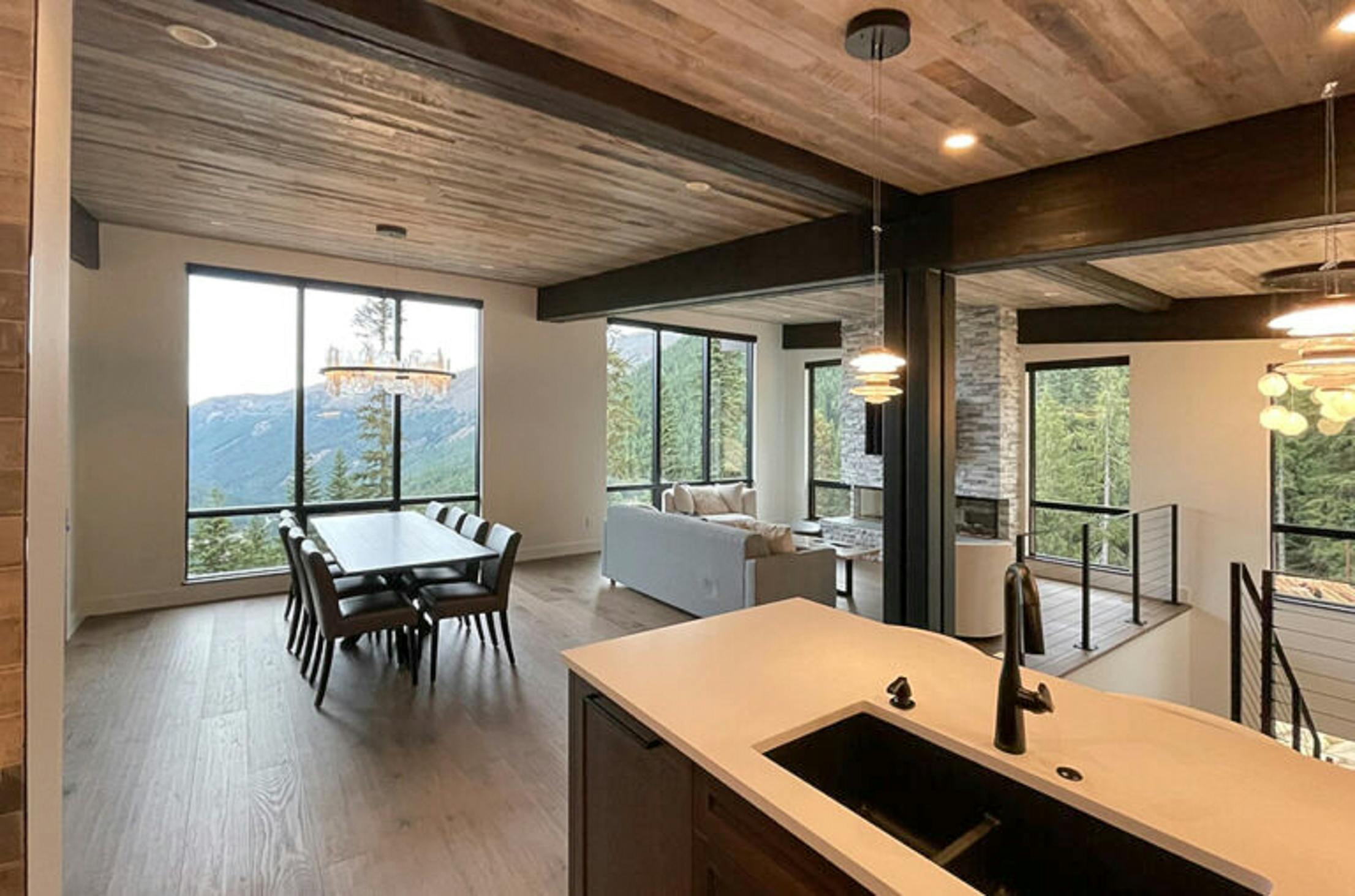 prefab home in cold weather with NanaWall bifold glass doors