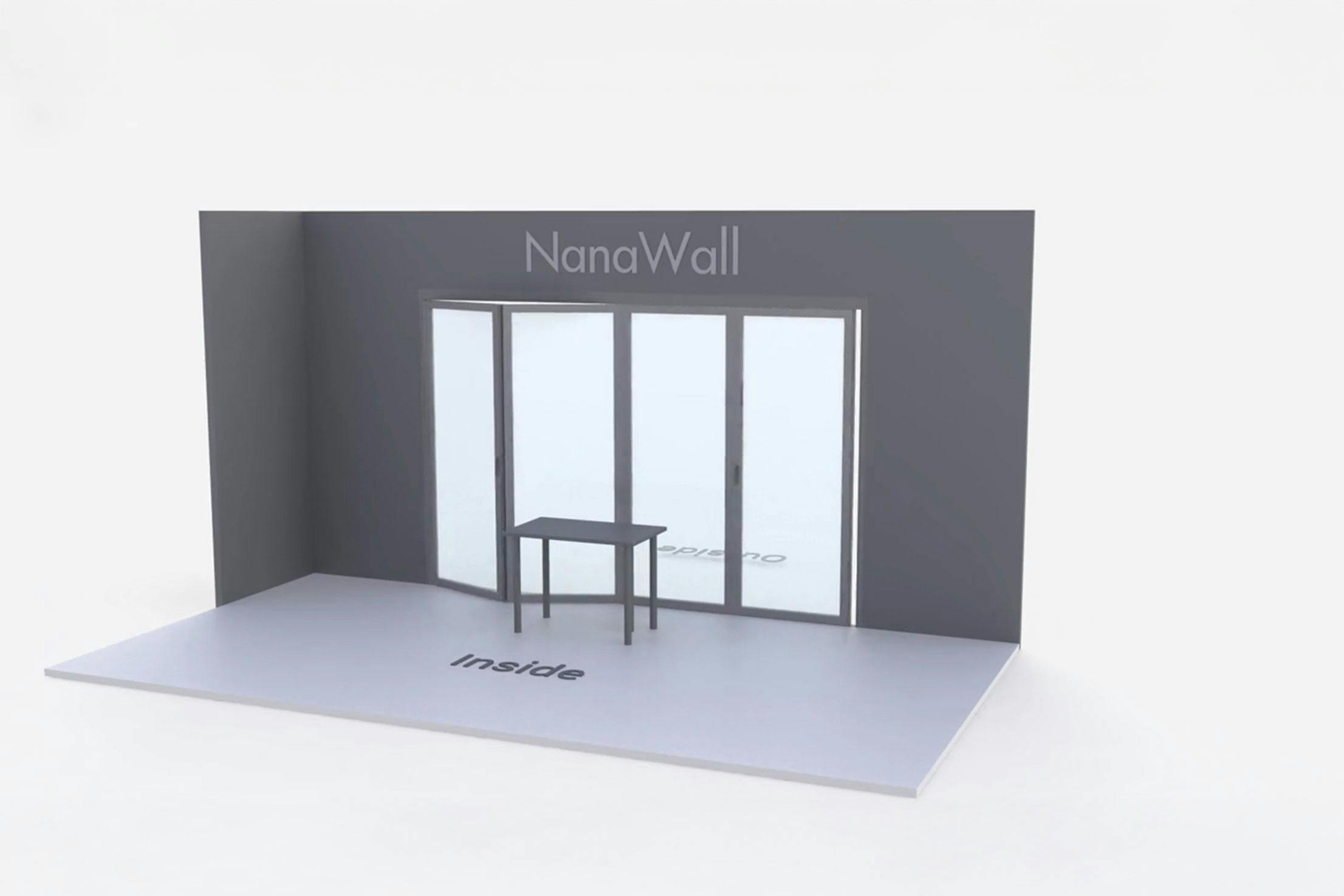 NanaWall 4-panel folding glass door, inward opening; folding set: 4LR (Fourfold 4LR)