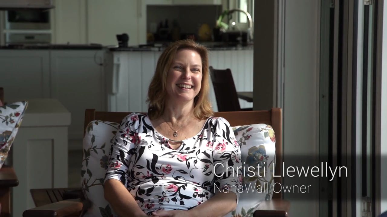 NanaWall owners Christi and David Llewellyn sharing a testimonial about hurricane performance and indoor-outdoor living