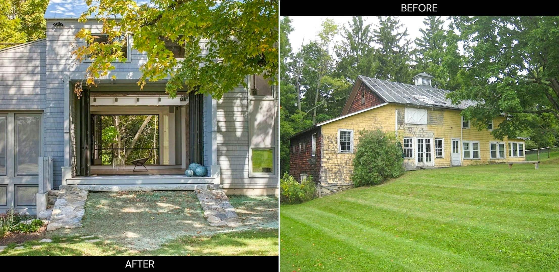 barn remodel with indoor-outdoor living and bifolding patio doors