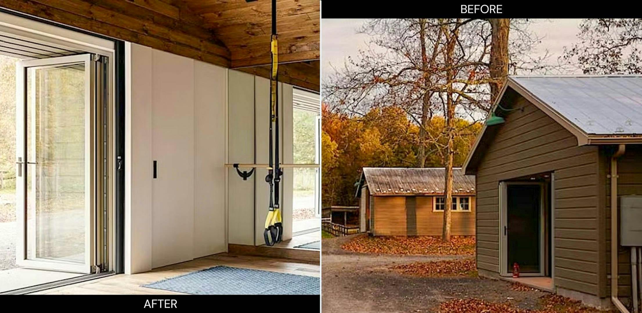 barn ADU with bifold patio doors