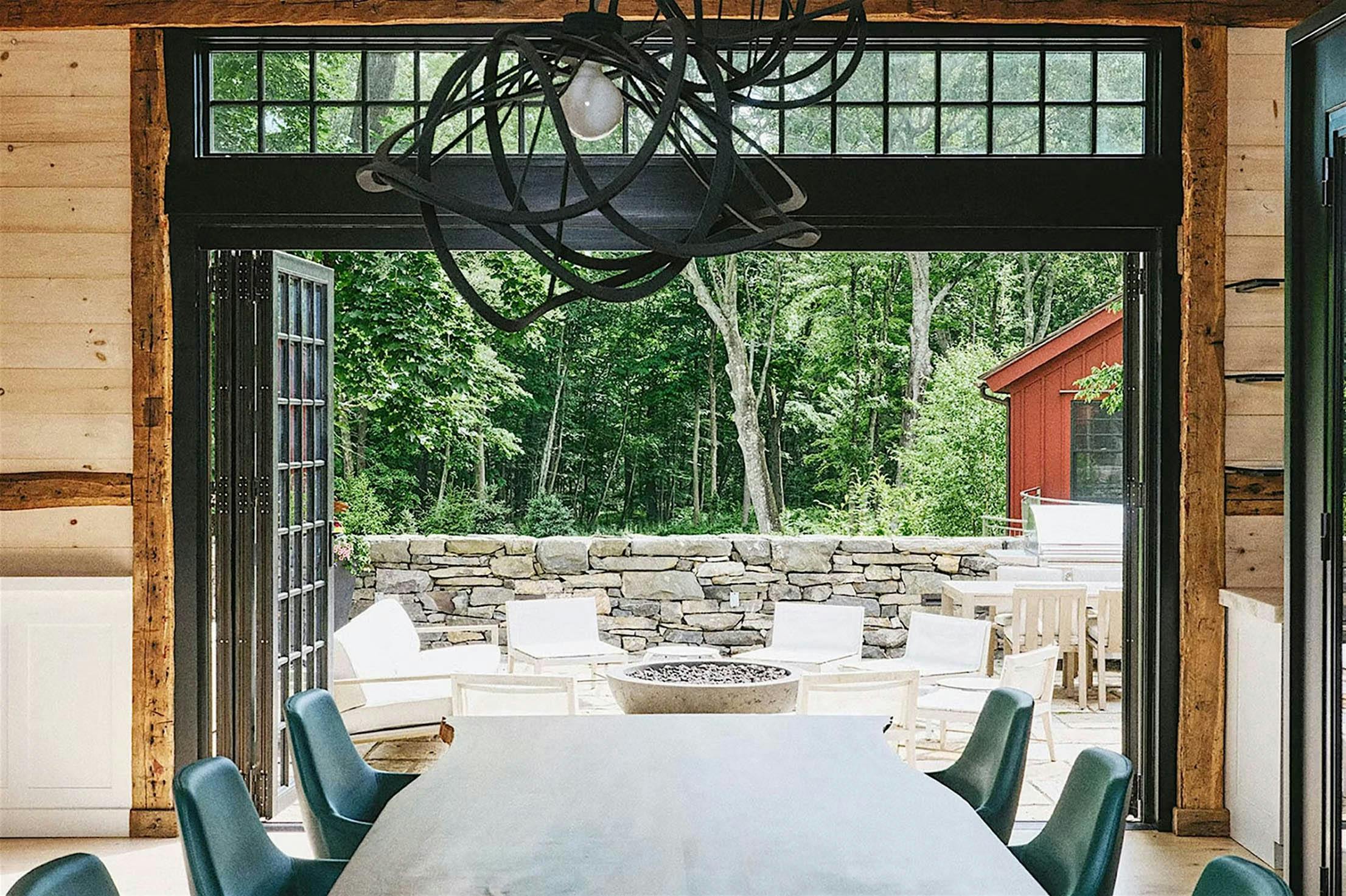 barn conversion with Bifold patio doors with simulated divided lites