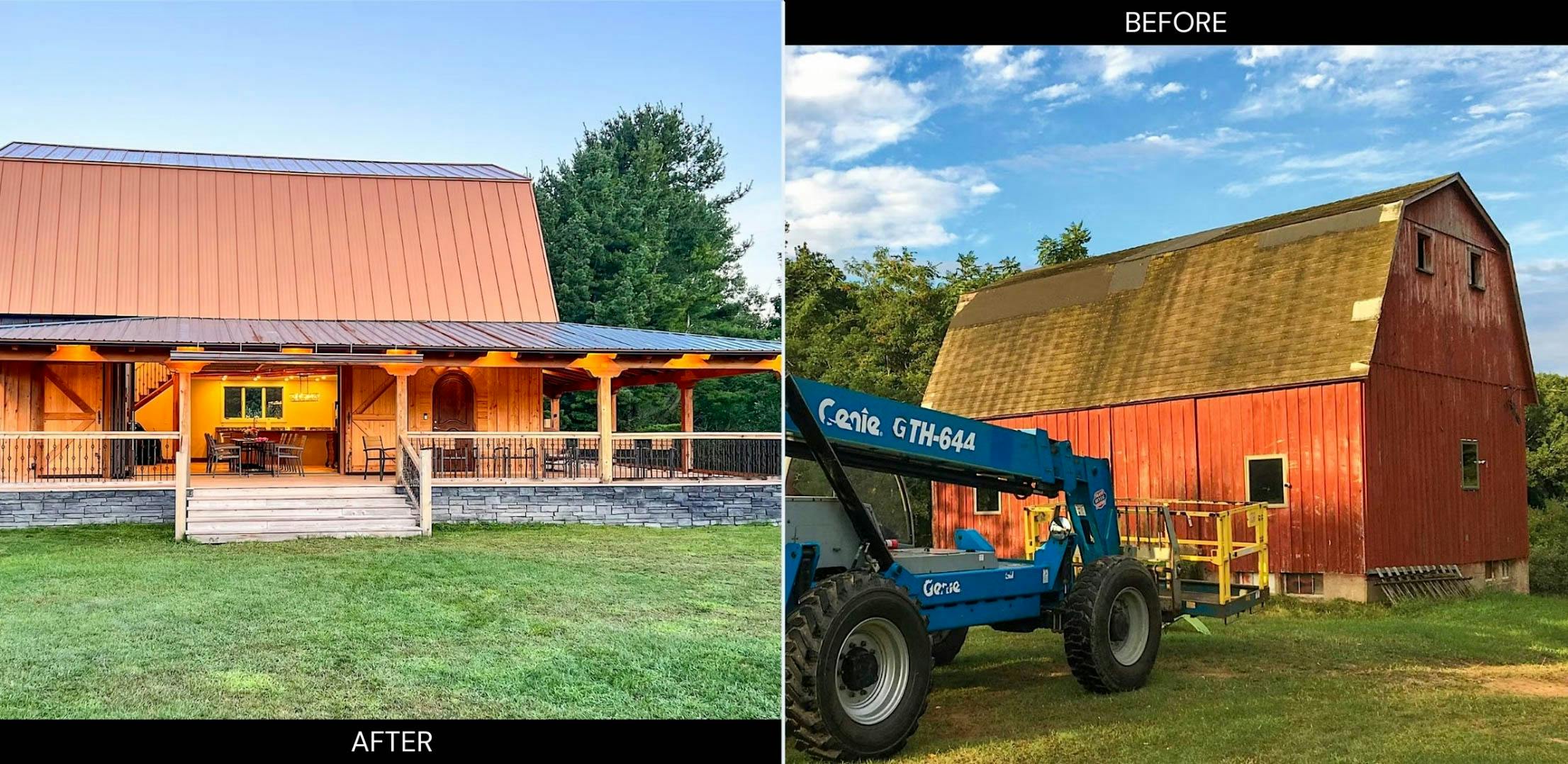 remodeled barn with NanaWall bifolding patio doors