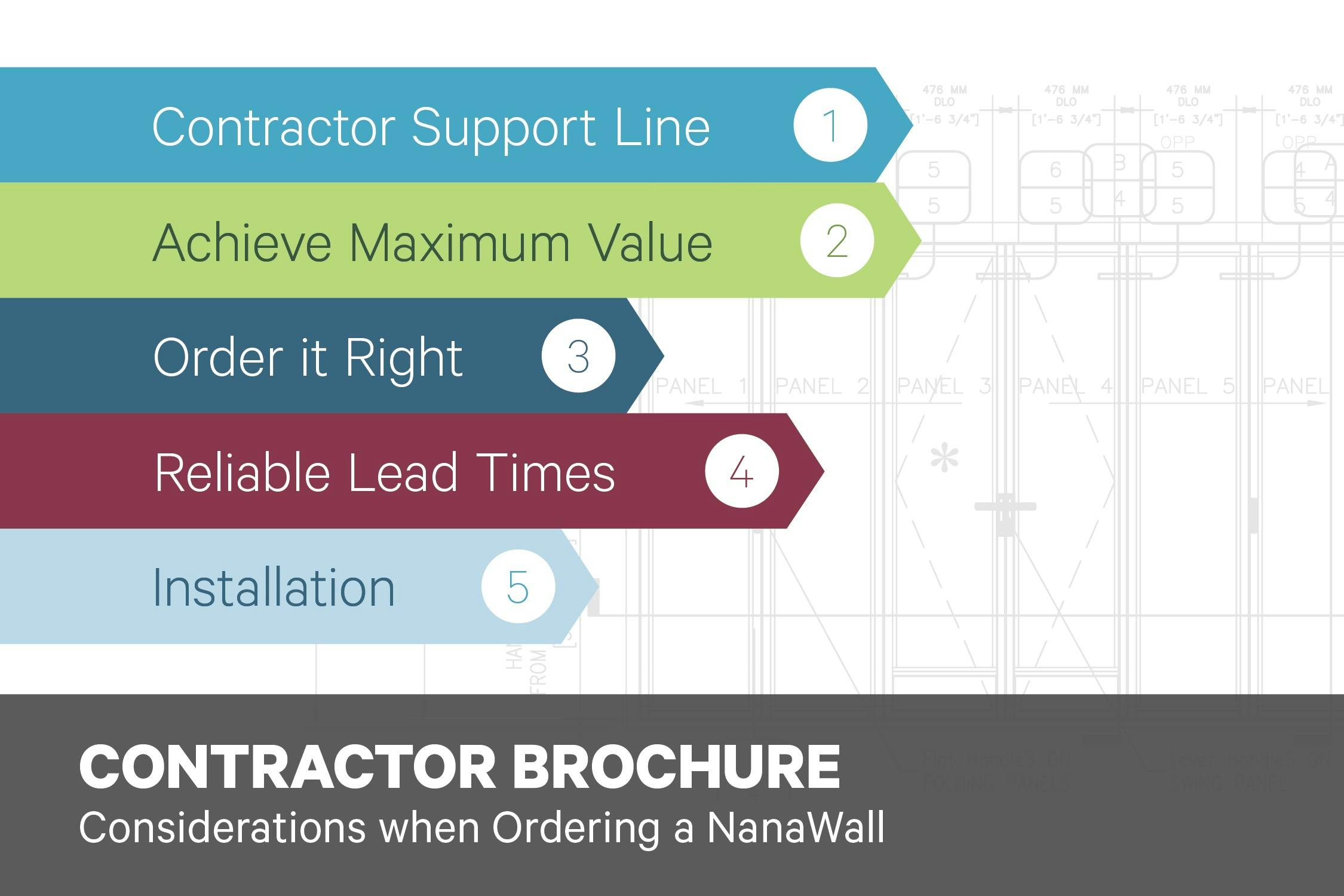 Nanawall Contractor Brochure: Considerations when Ordering a NanaWall