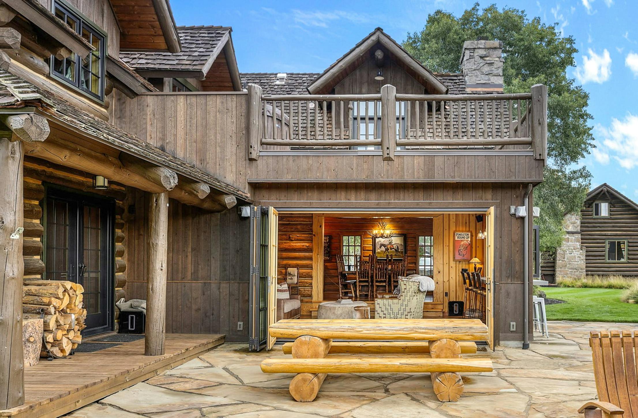 outdoor living with aluminum clad folding door