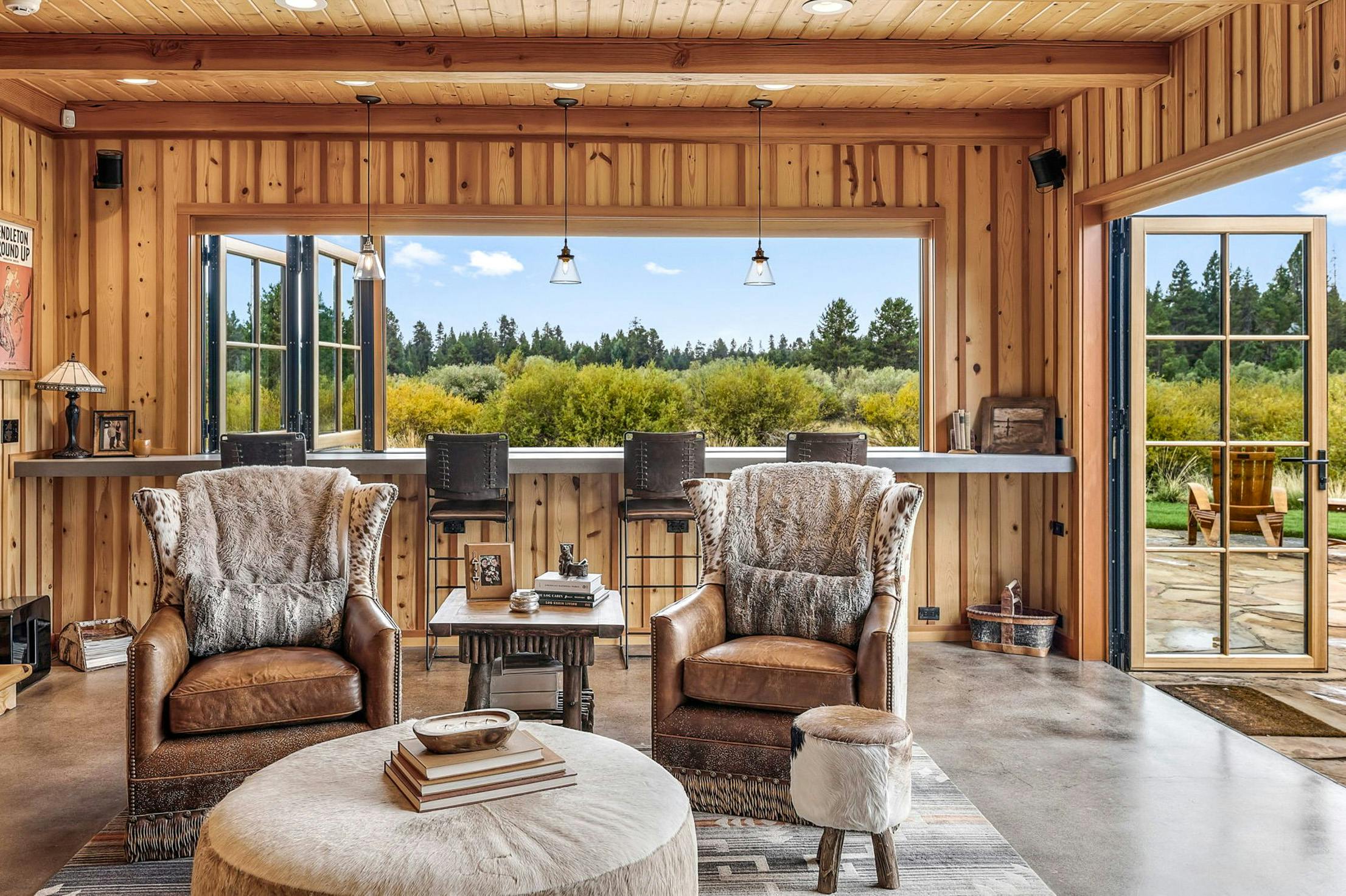 inoor-outdoor living with clad folding windows and doors