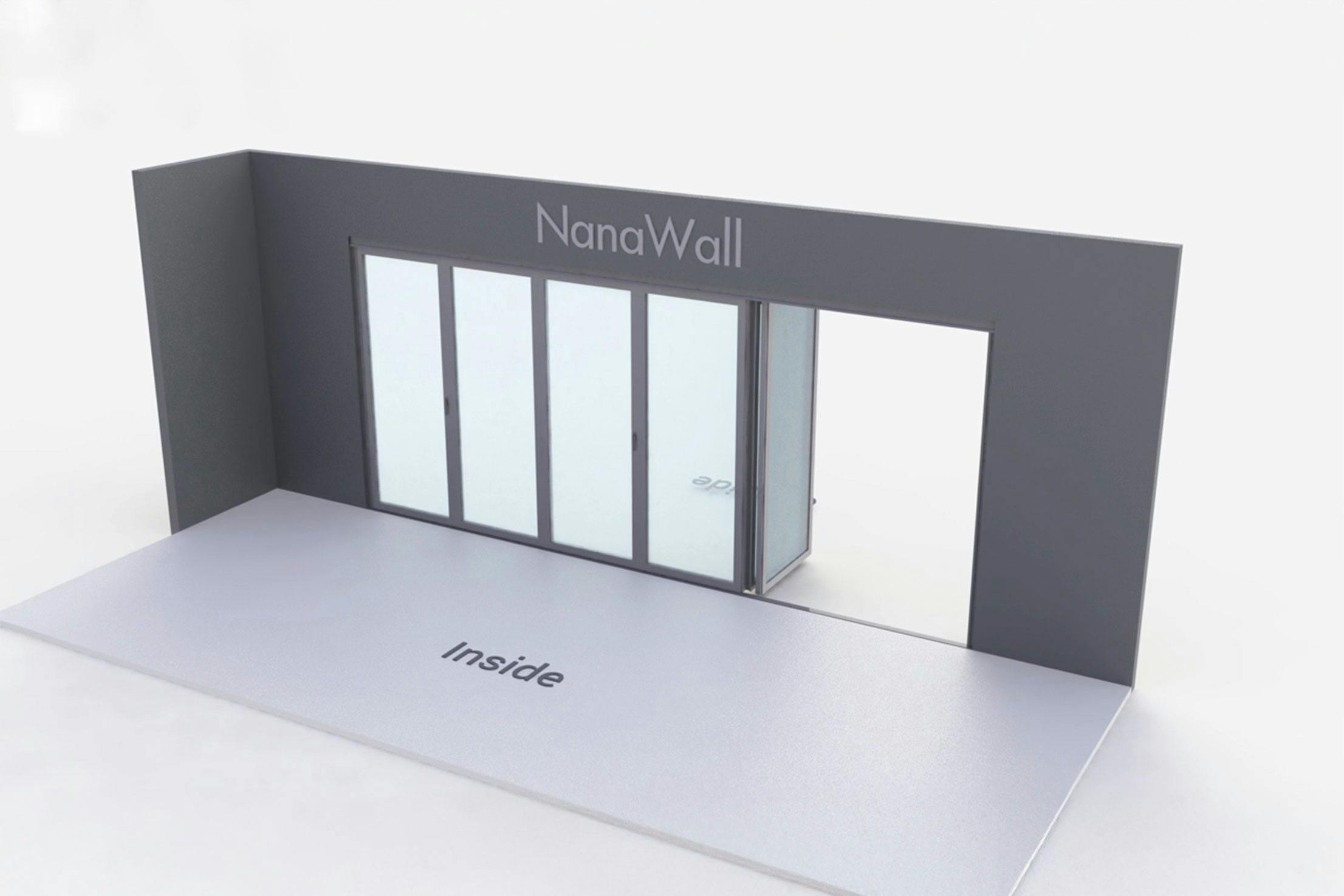 NanaWall standard configuration: 6-panel folding glass door, outward opening; 6 panels fold left (o6L)