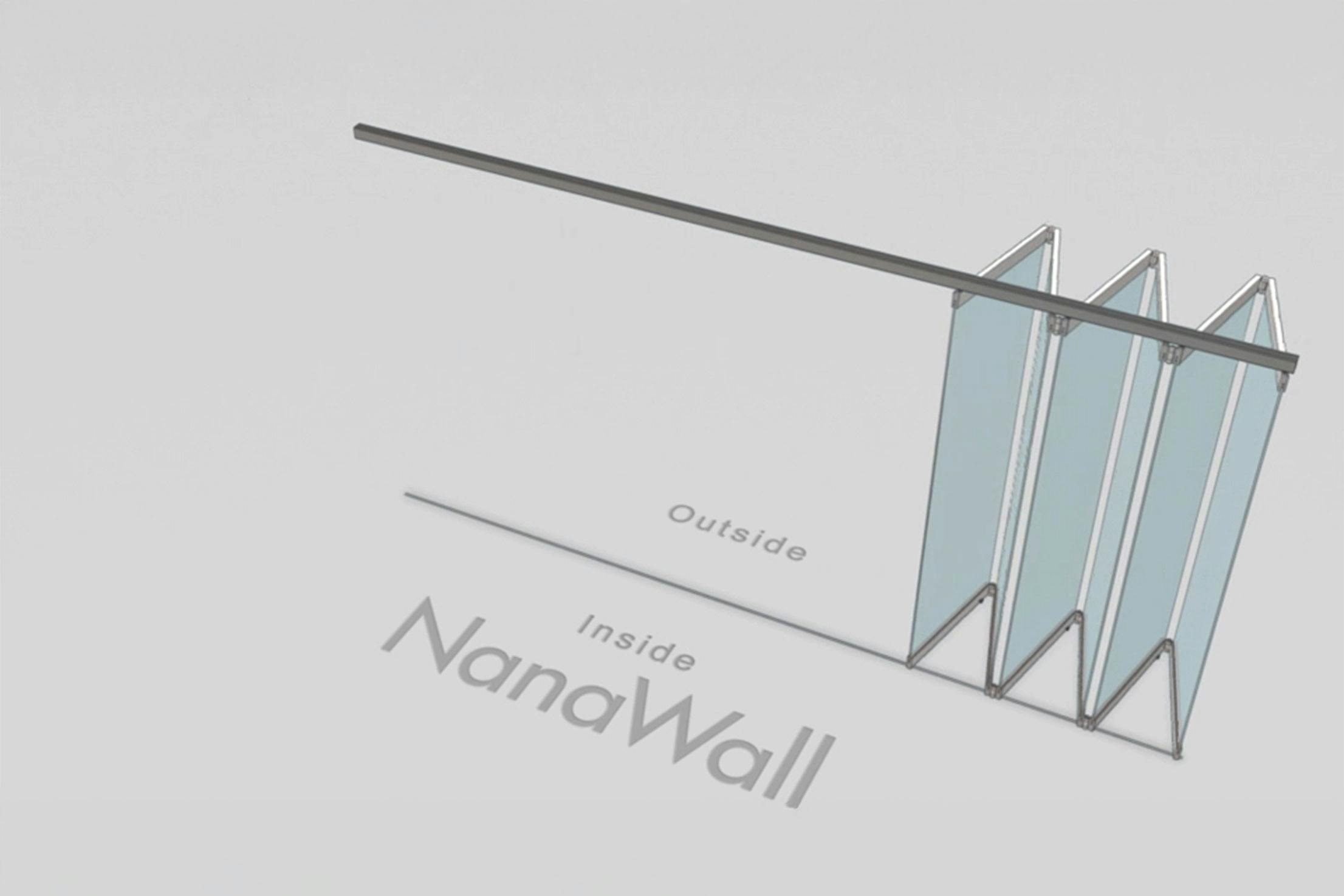 NanaWall standard configuration: 6-panel folding glass door, outward opening; 6 panels fold right (o6R)