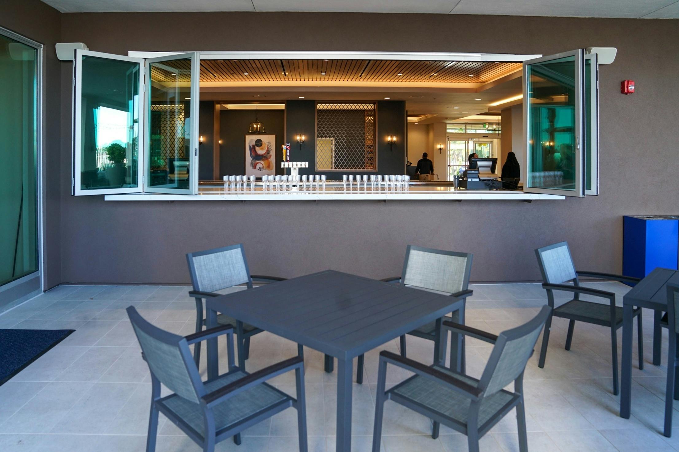 folding glass windows with FoldFlat feature